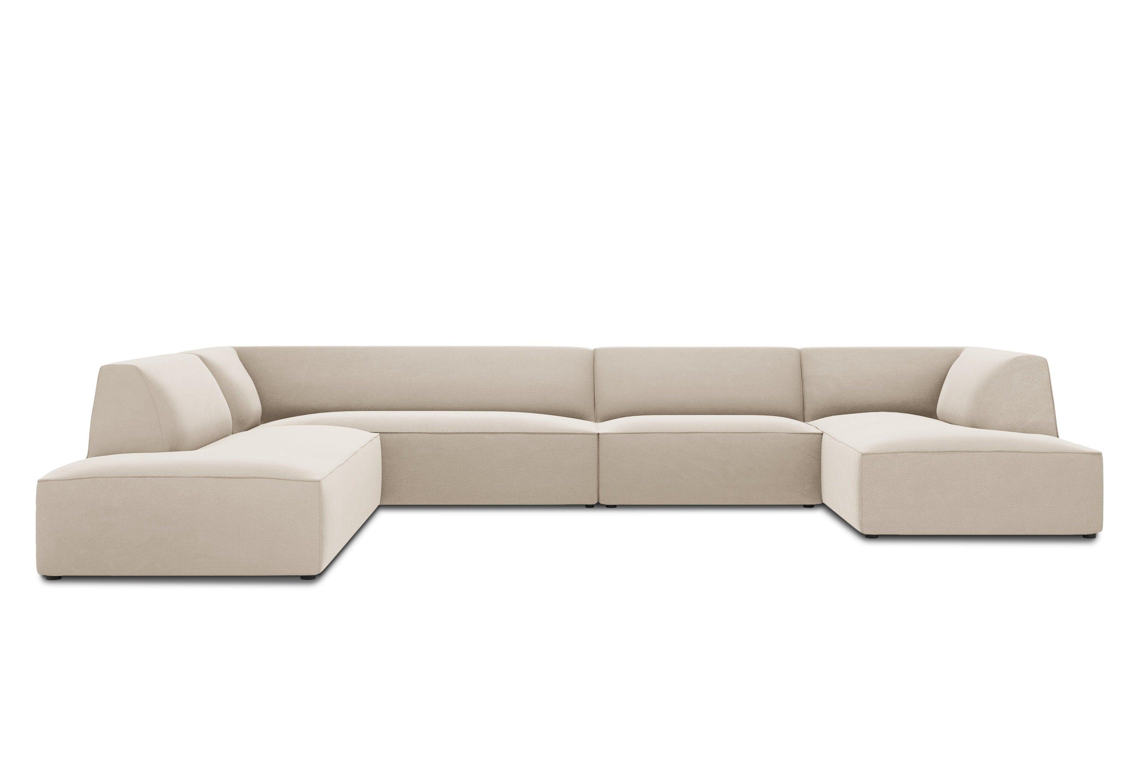 Narożnik w kształcie U aksamitny lewostronny RUBY beżowy Micadoni Eye on Design