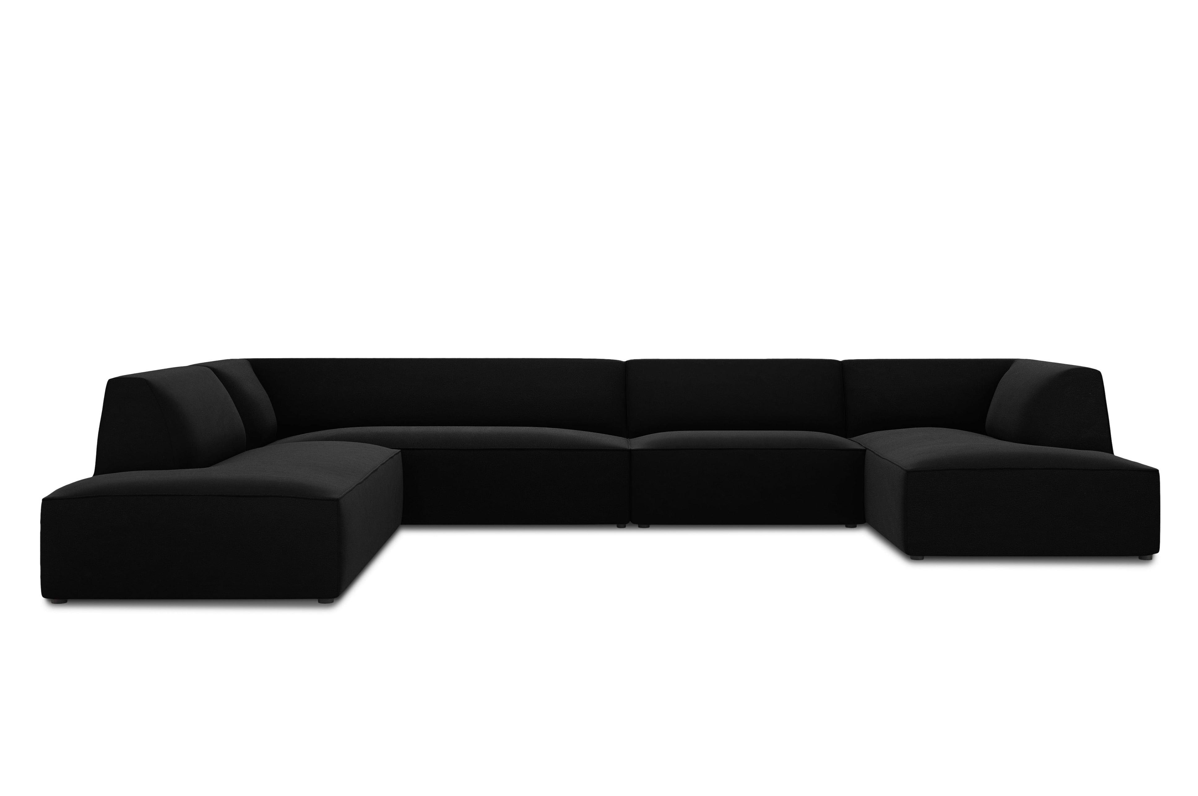 Narożnik w kształcie U aksamitny lewostronny RUBY czarny Micadoni Eye on Design