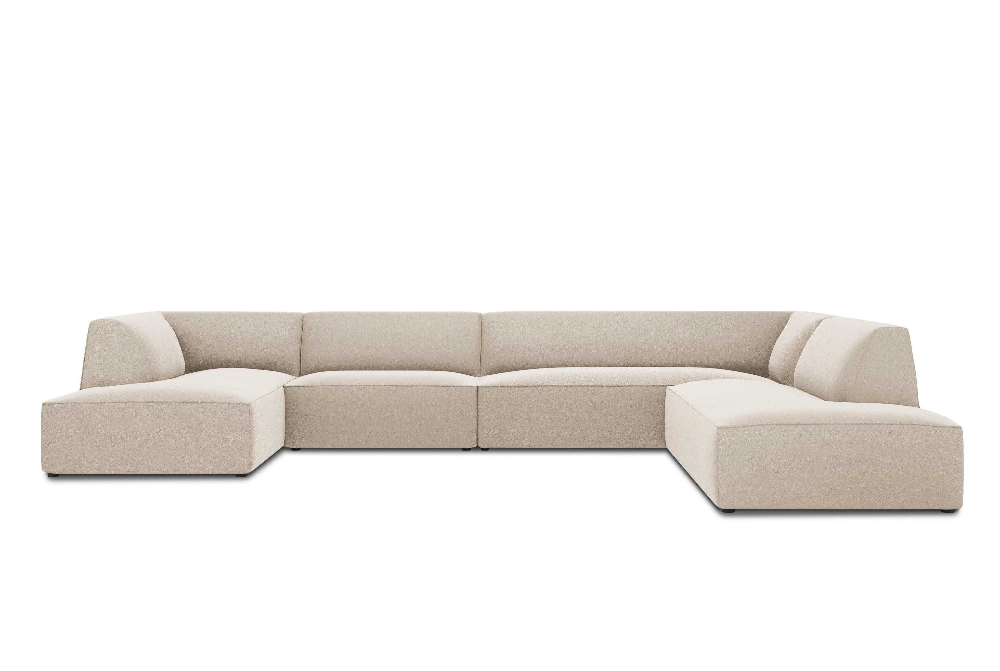 Narożnik w kształcie U aksamitny prawostronny RUBY beżowy Micadoni Eye on Design