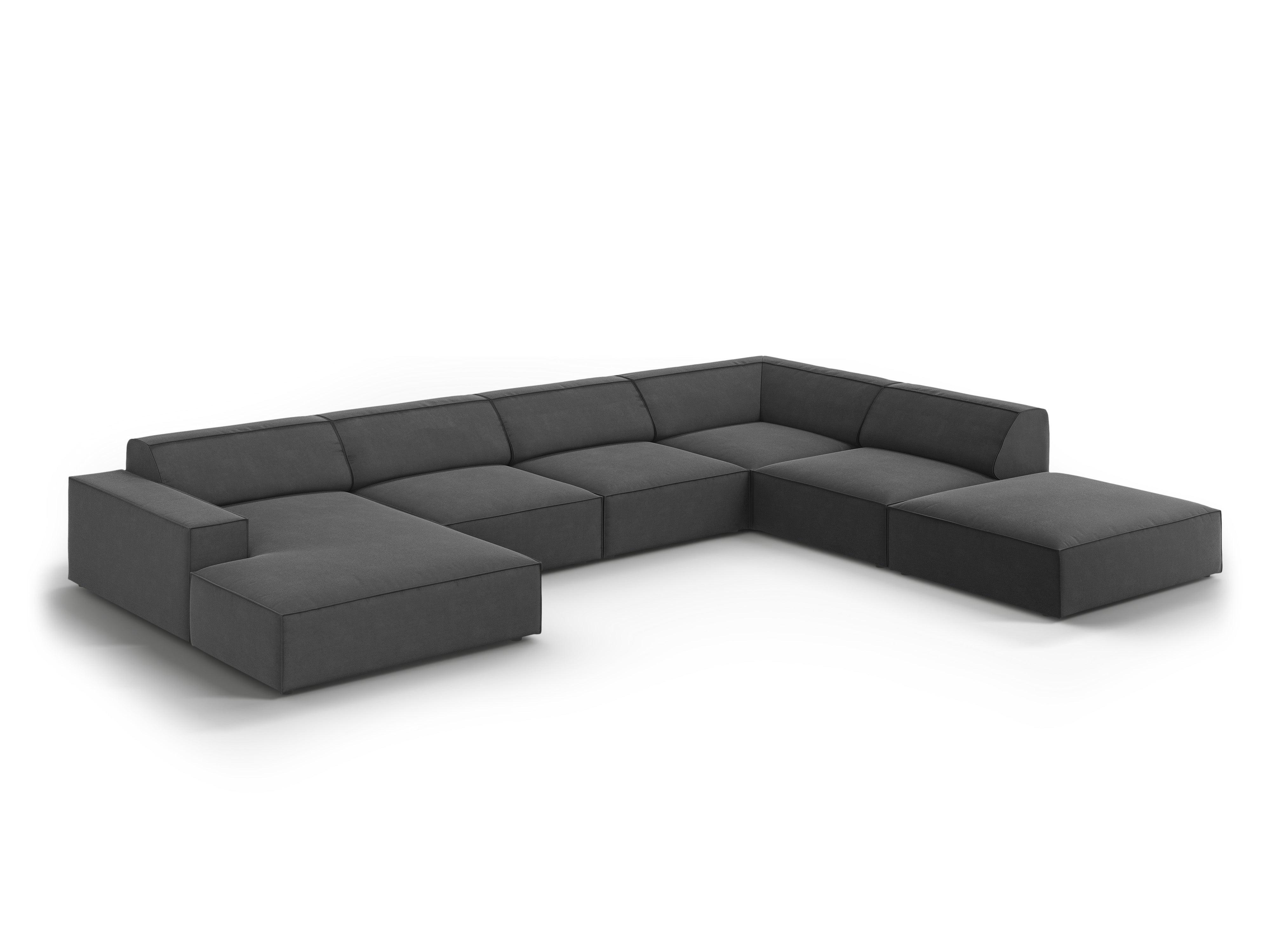 Sofa panoramiczna aksamitna prawostronna JODIE ciemnoszary Micadoni Eye on Design