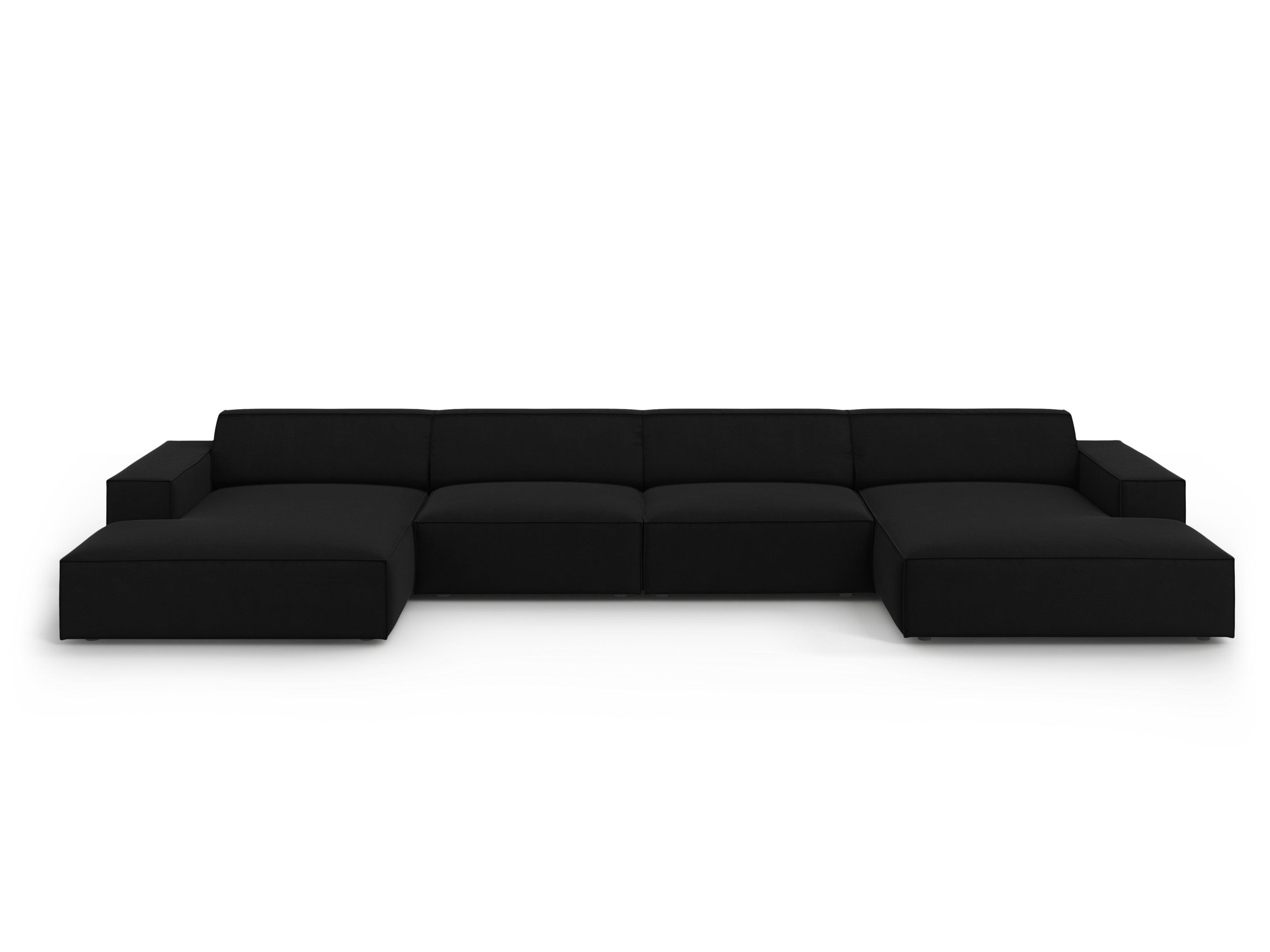 Sofa panoramiczna aksamitna JODIE czarny Micadoni Eye on Design
