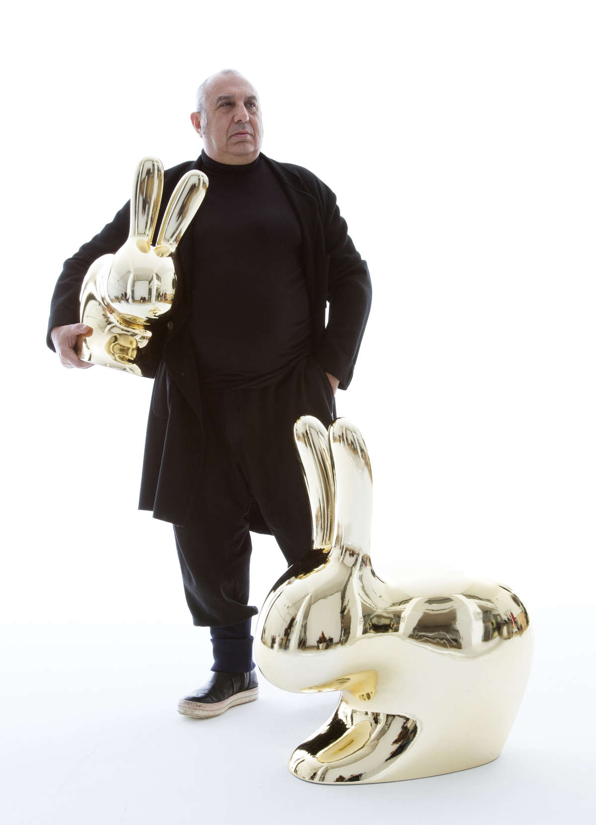 Krzesło RABBIT MINI złoty Qeeboo Eye on Design