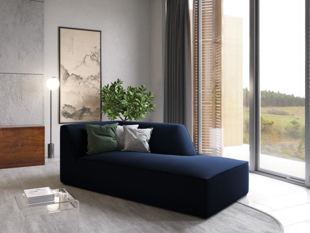 Szezlong aksamitny prawostronny RUBY granat królewski Micadoni Eye on Design