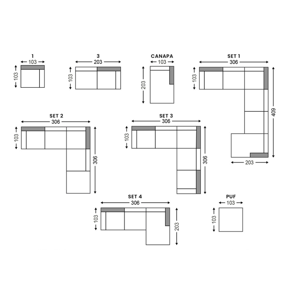 Sofa modułowa STUDY - kolor do wyboru Nordic Line Eye on Design