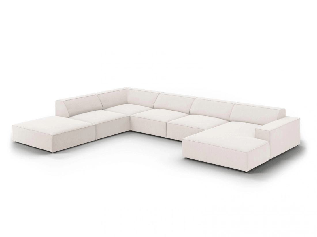 Sofa panoramiczna prawostronna JODIE jasnobeżowy Micadoni Eye on Design