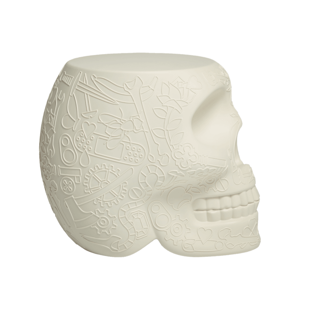 Stołek i stolik boczny MEXICO kremowy biały Qeeboo Eye on Design