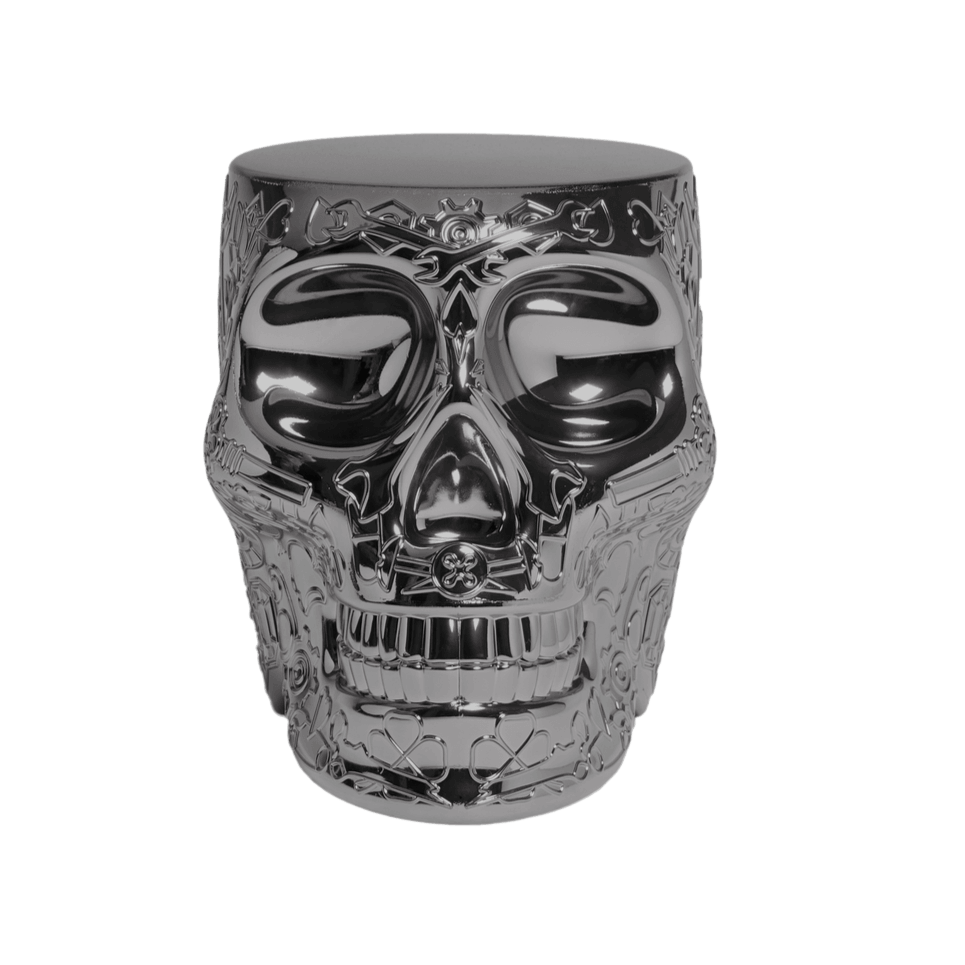 Stołek i stolik boczny MEXICO METALLIC tytanowy Qeeboo Eye on Design