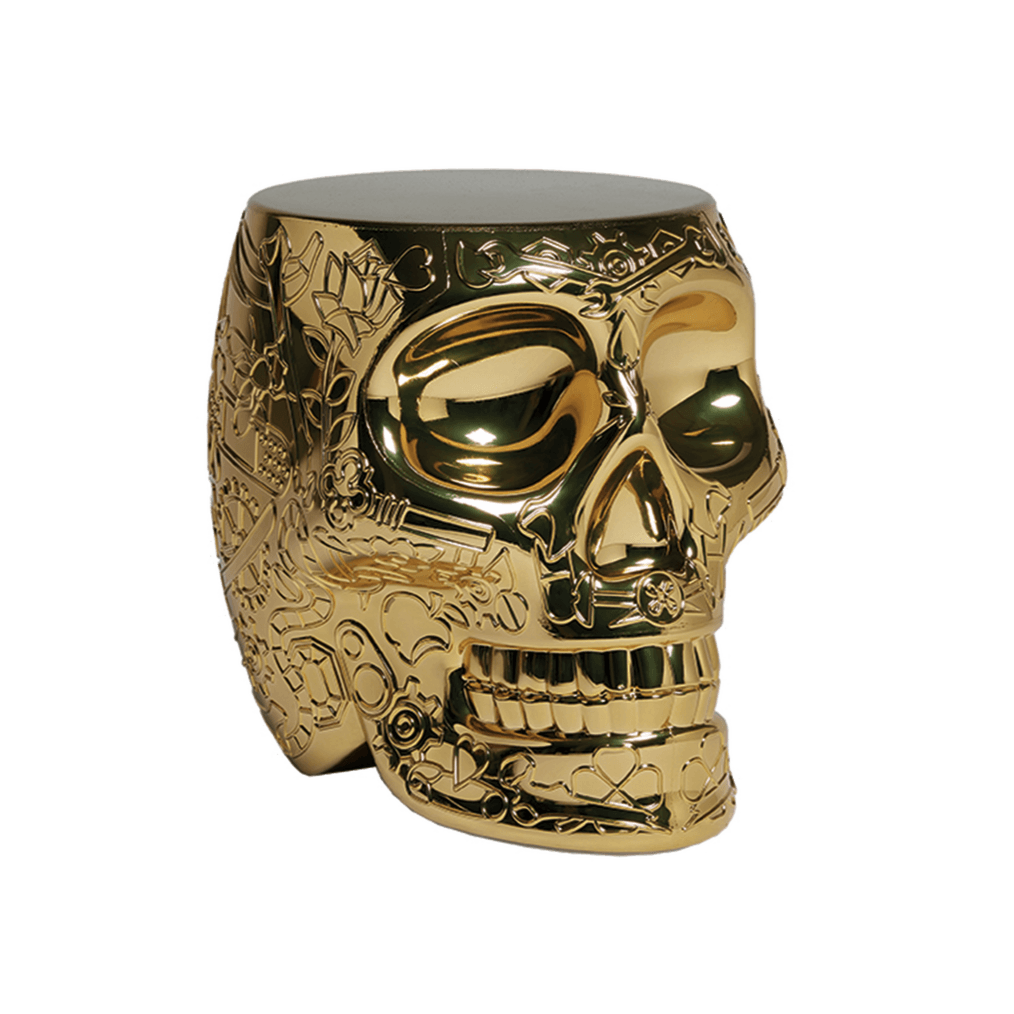 Stołek i stolik boczny MEXICO METALLIC złoty Qeeboo Eye on Design