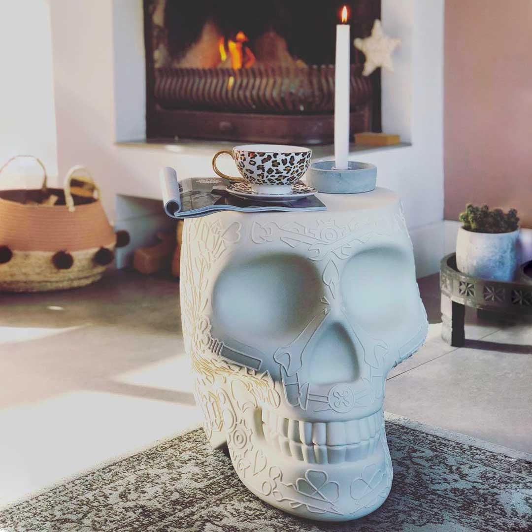 Stołek i stolik boczny MEXICO terakota Qeeboo Eye on Design