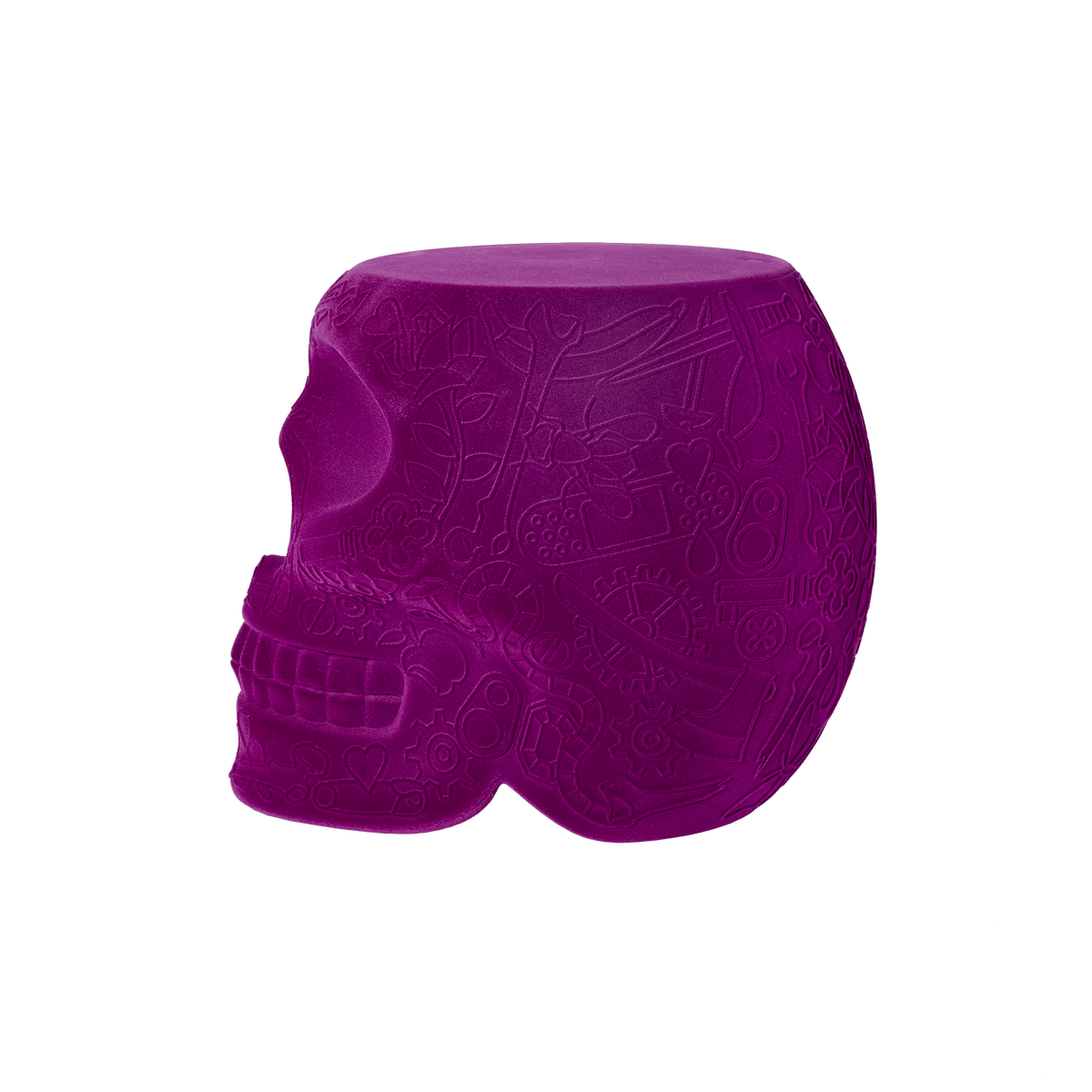 Stołek i stolik boczny MEXICO VELVET fioletowy Qeeboo Eye on Design