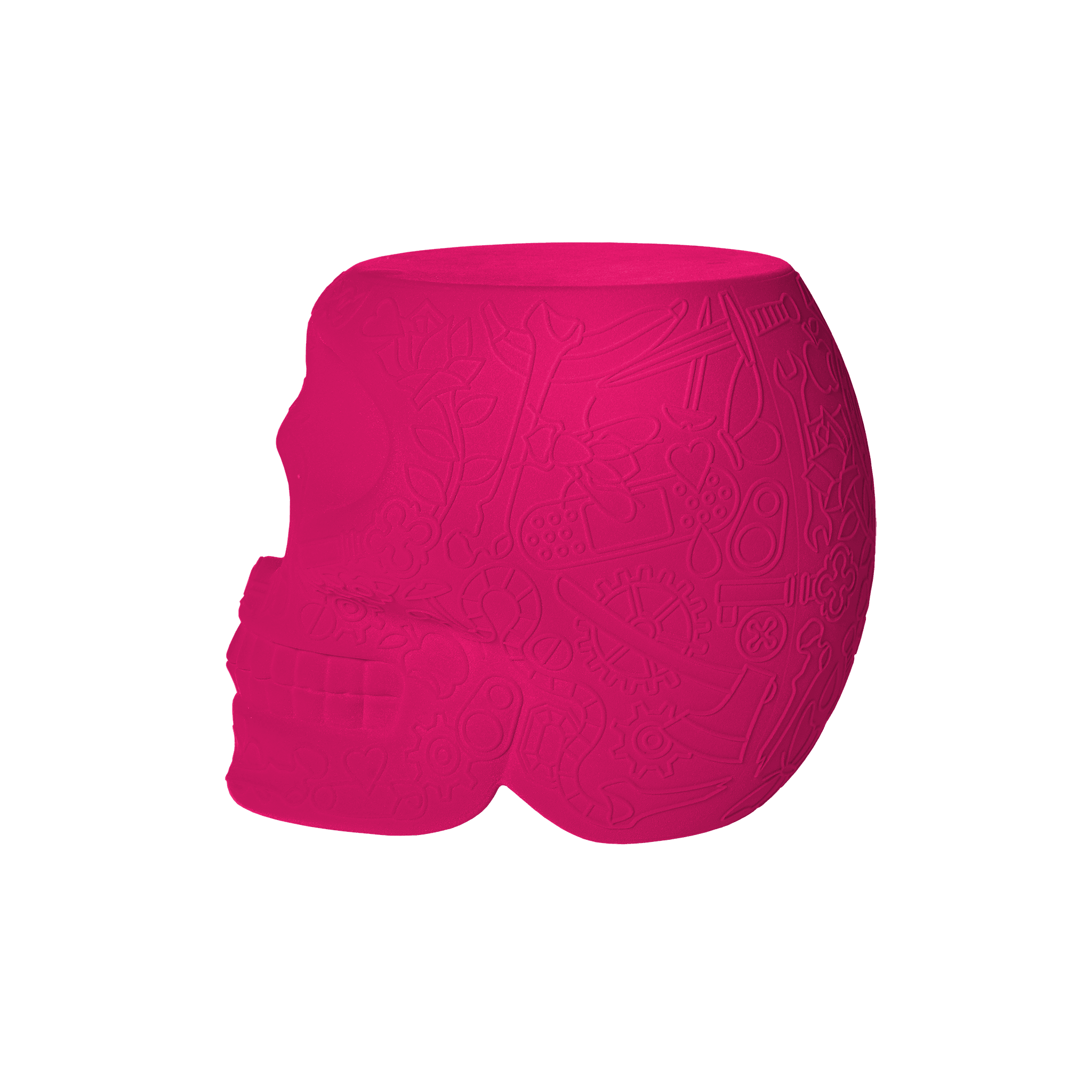 Stołek i stolik boczny MEXICO VELVET fuksja Qeeboo Eye on Design