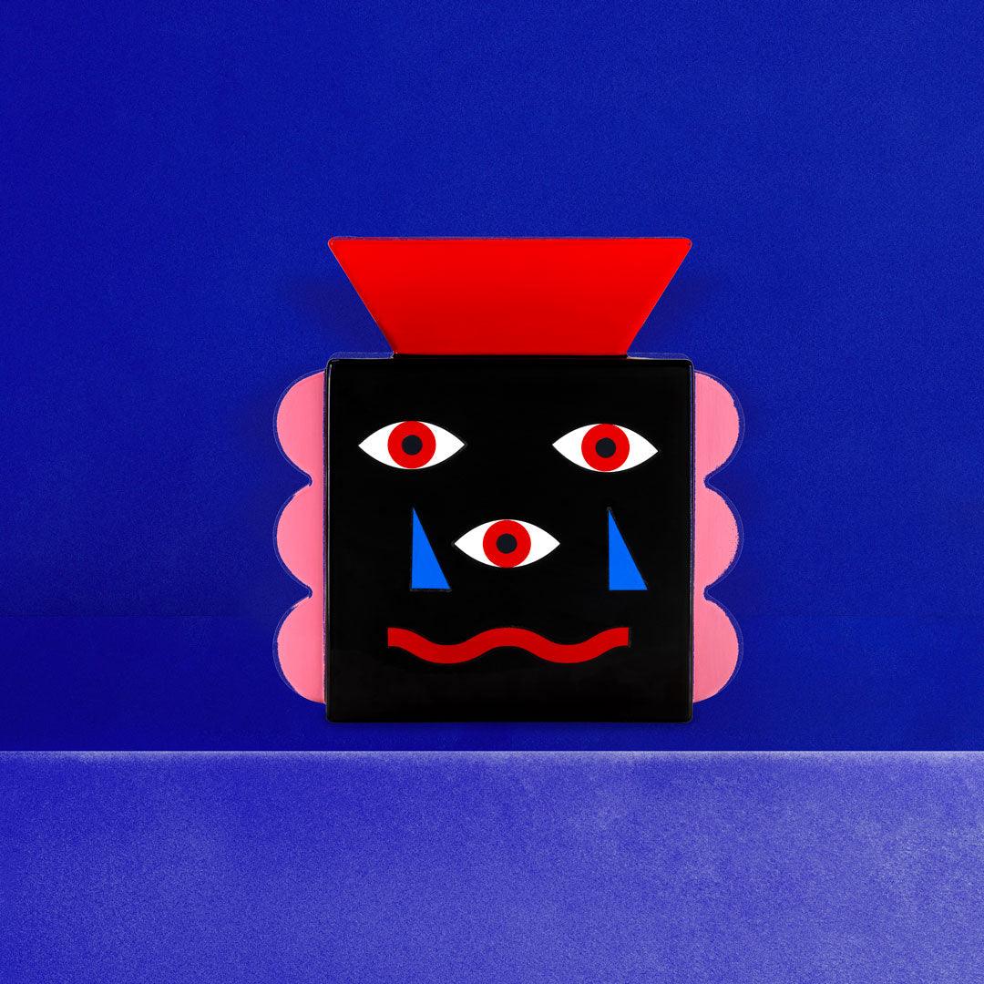 Wazon BEATIFUL FACE czarny Qeeboo Eye on Design