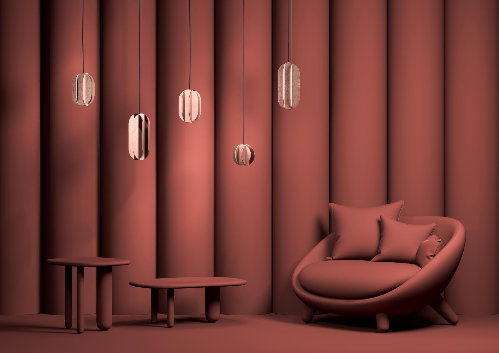 Okrúhla zavesná lampa EL z ocele