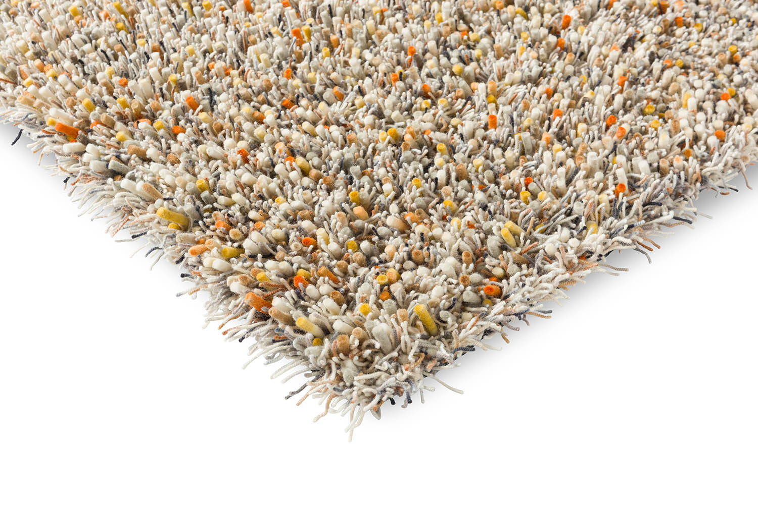 SPRING beige long pile rug with orange