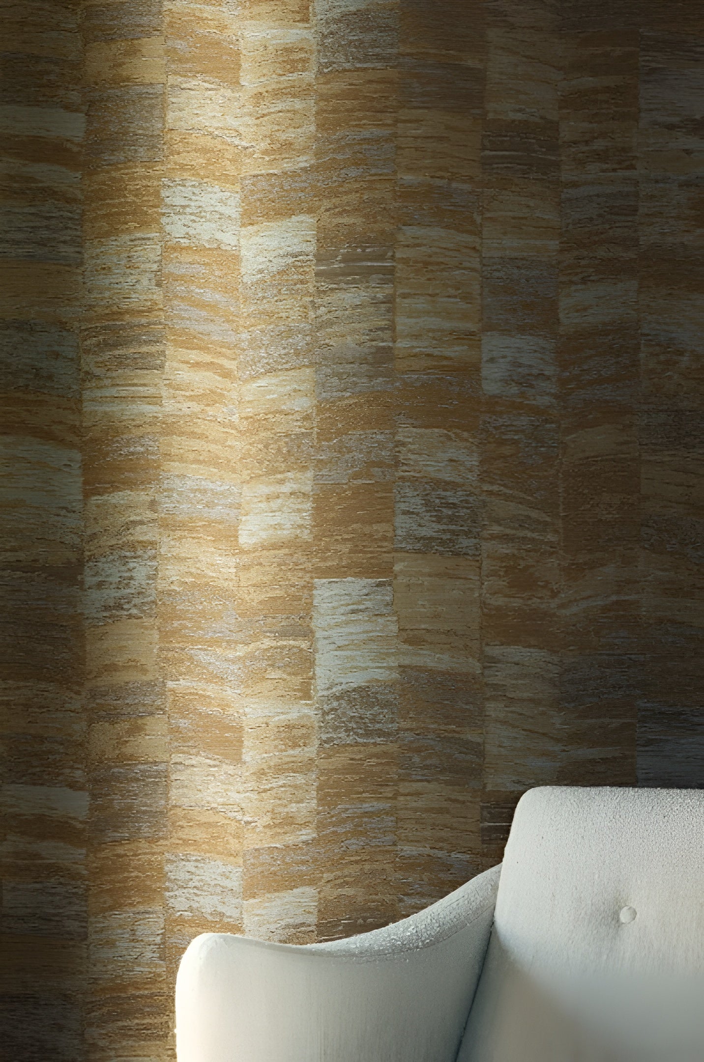 Textilná štruktúrovaná tapeta s geometrickým motívom PUEBLOS - SABLE pieskový