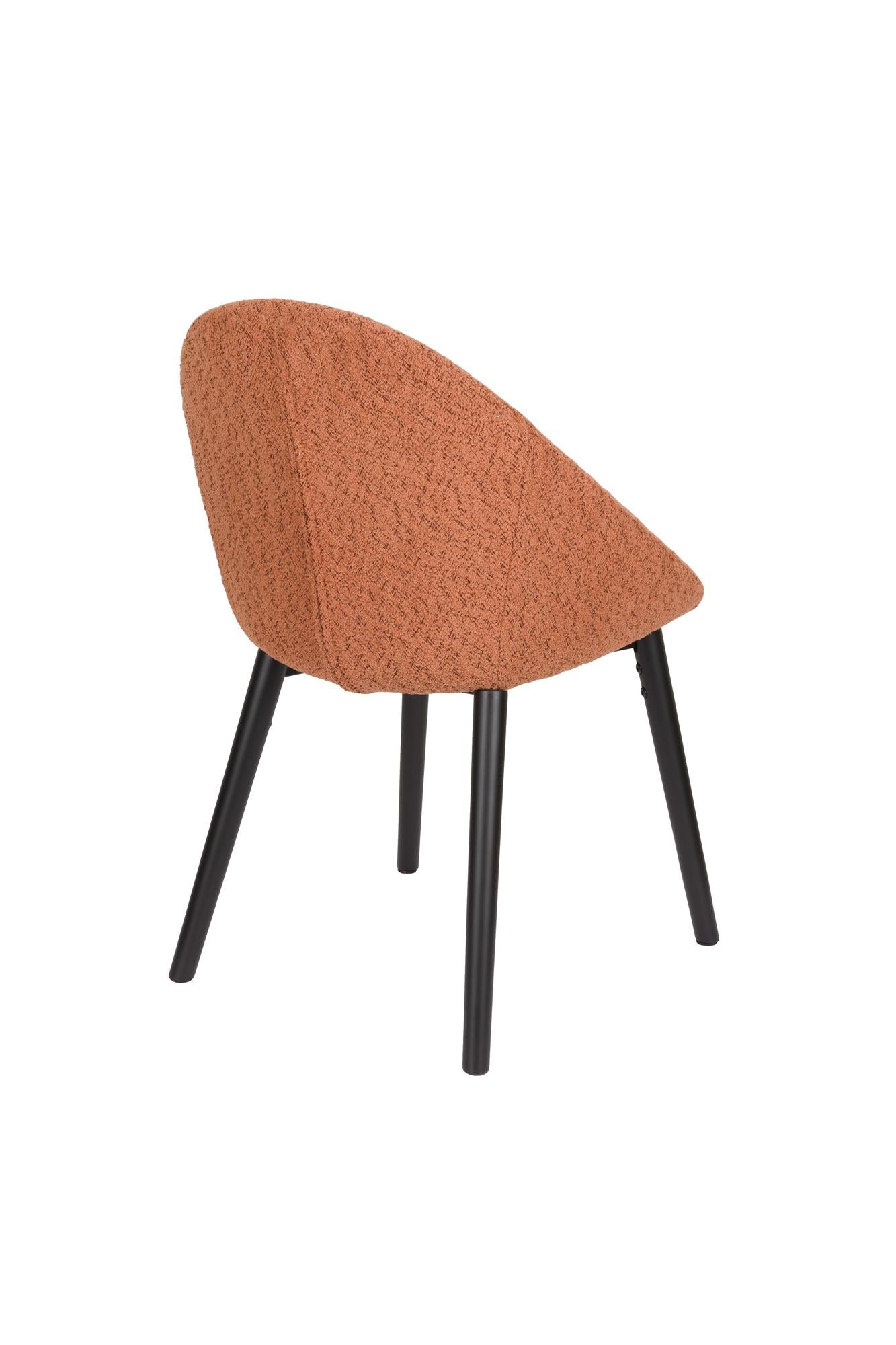Fenna orange chair with a black base