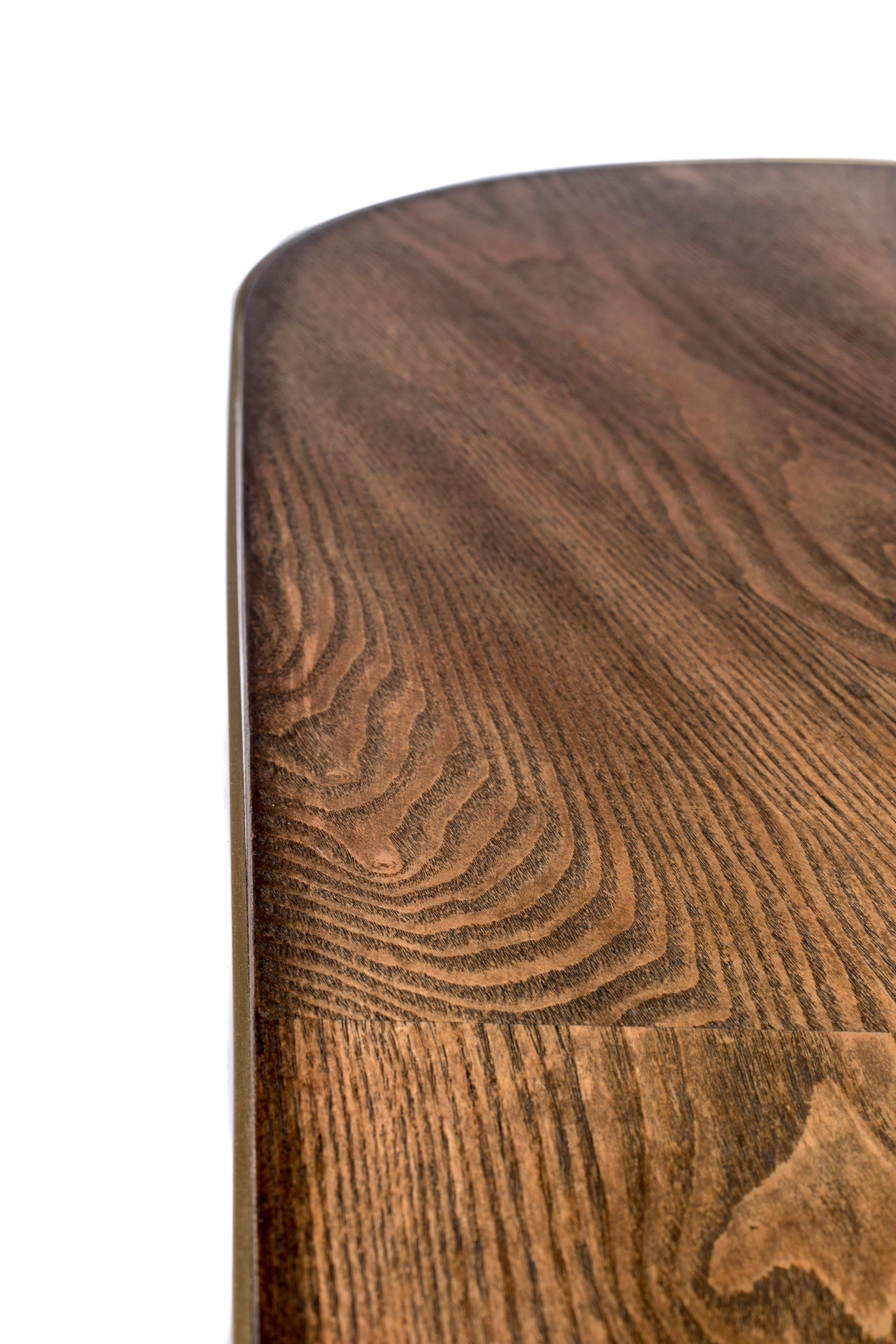 Stôl DENISE hnedý s čiernym podstavcom