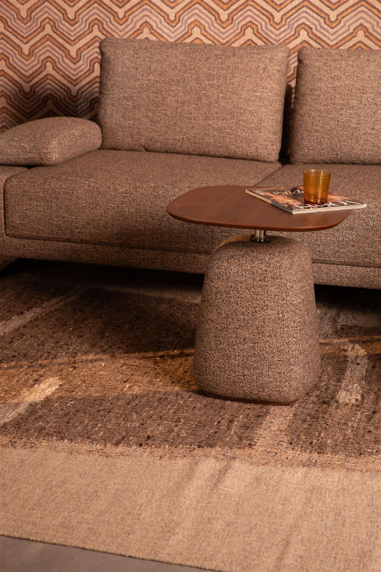 Bočný stolík SHELLY tmavobéžový melír