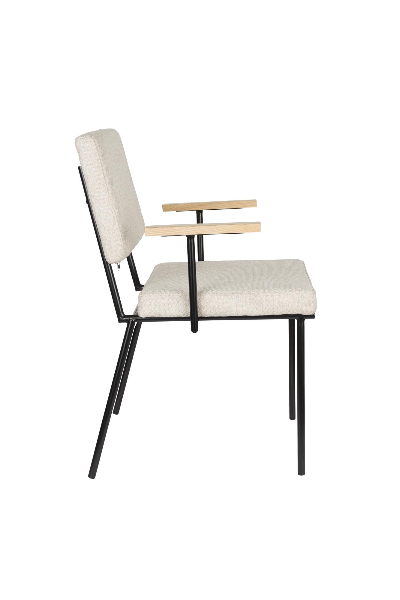 Kreslo s podrúčkami FELLOW béžové s čiernym podstavcom