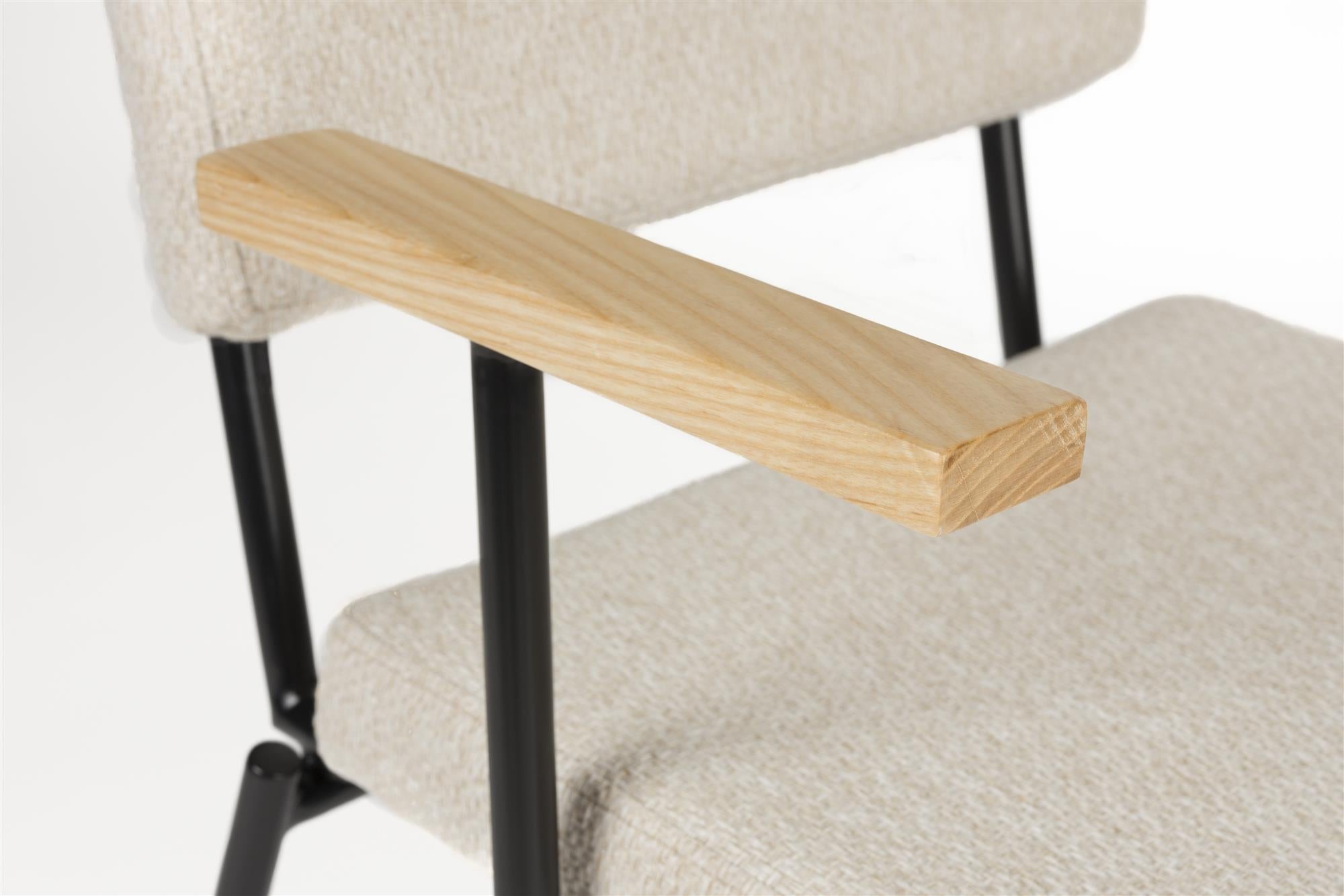 Kreslo s podrúčkami FELLOW béžové s čiernym podstavcom