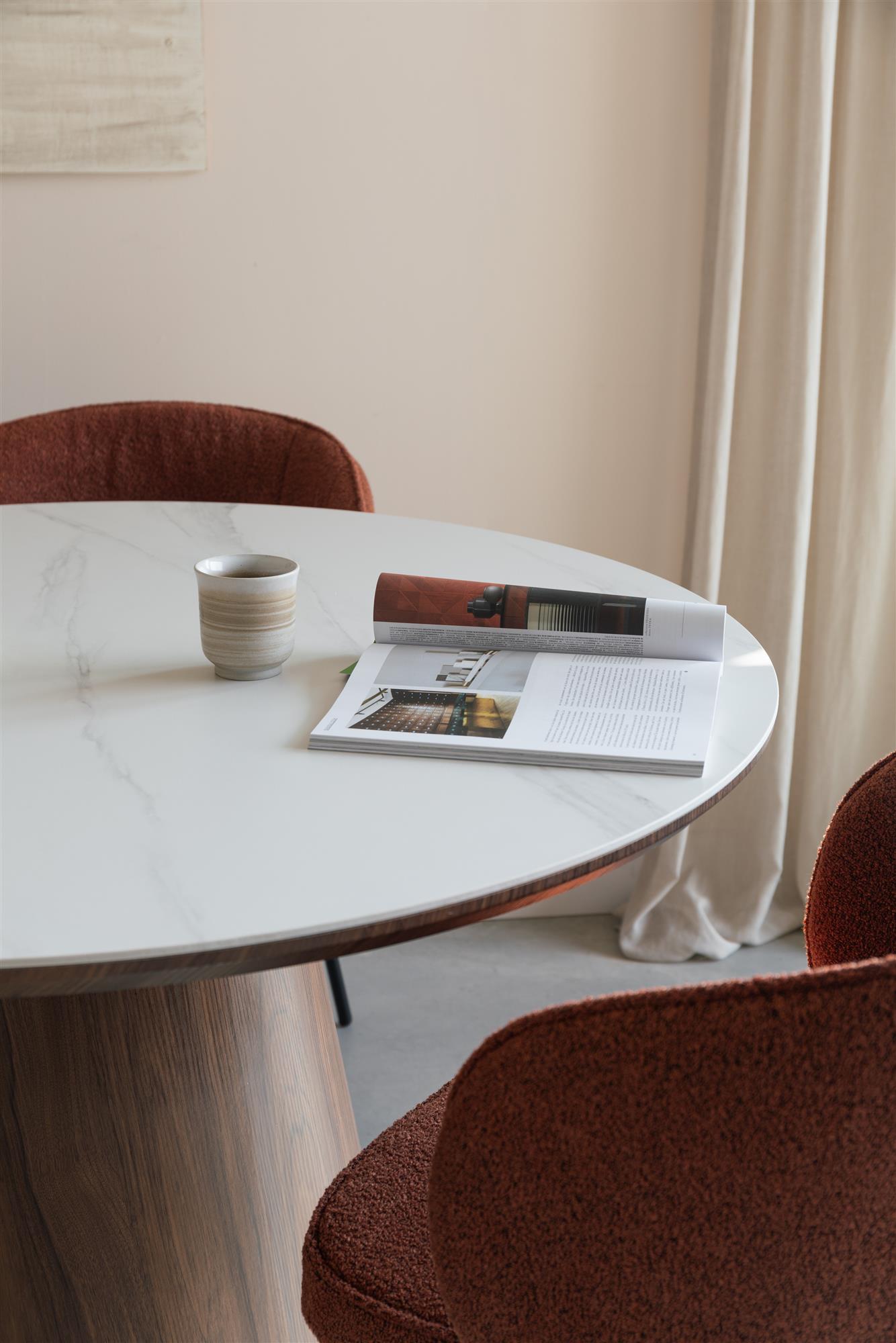 Stôl ALMIRA orechový s imitáciou mramoru