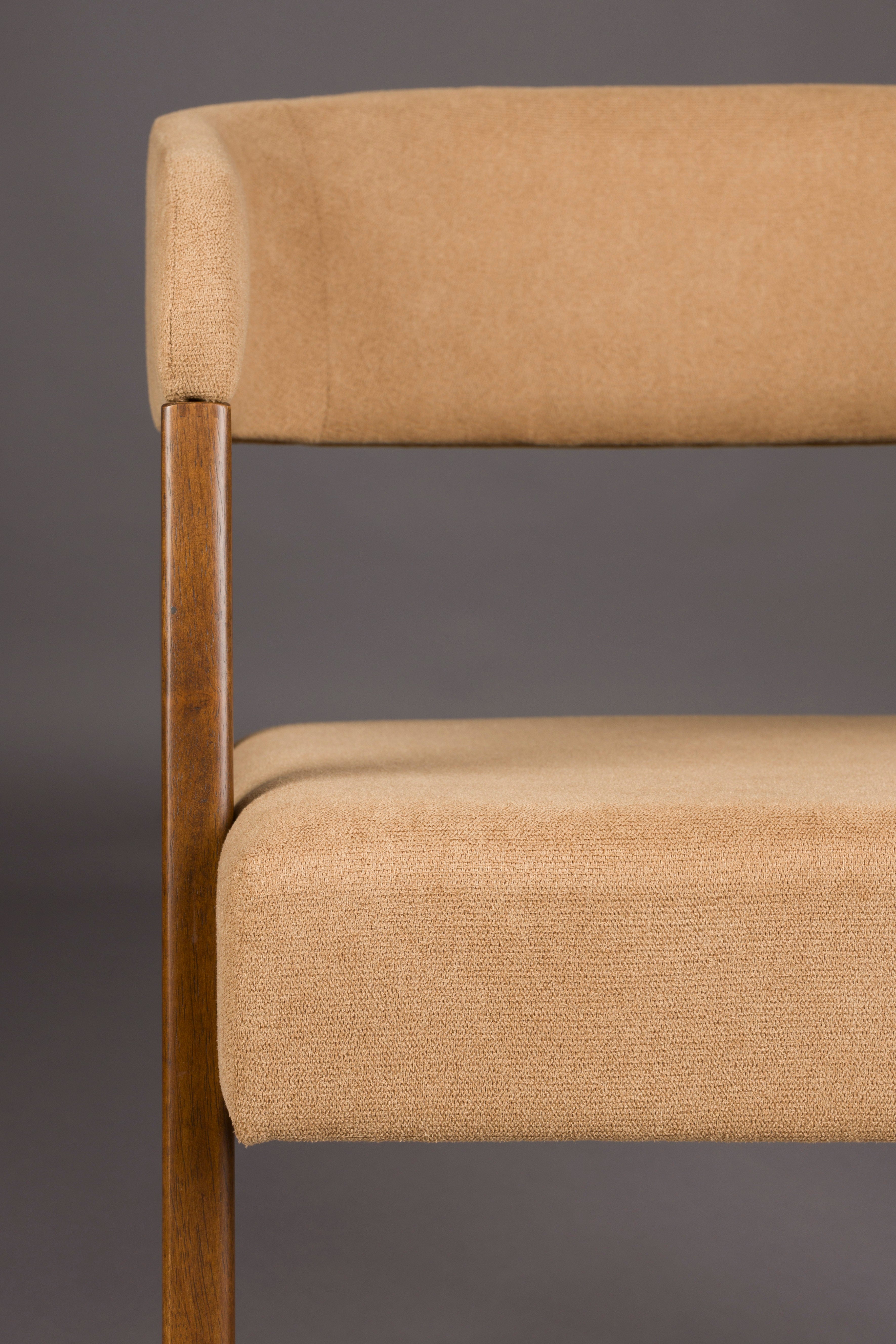 ADAMELLO chair beige with wooden base