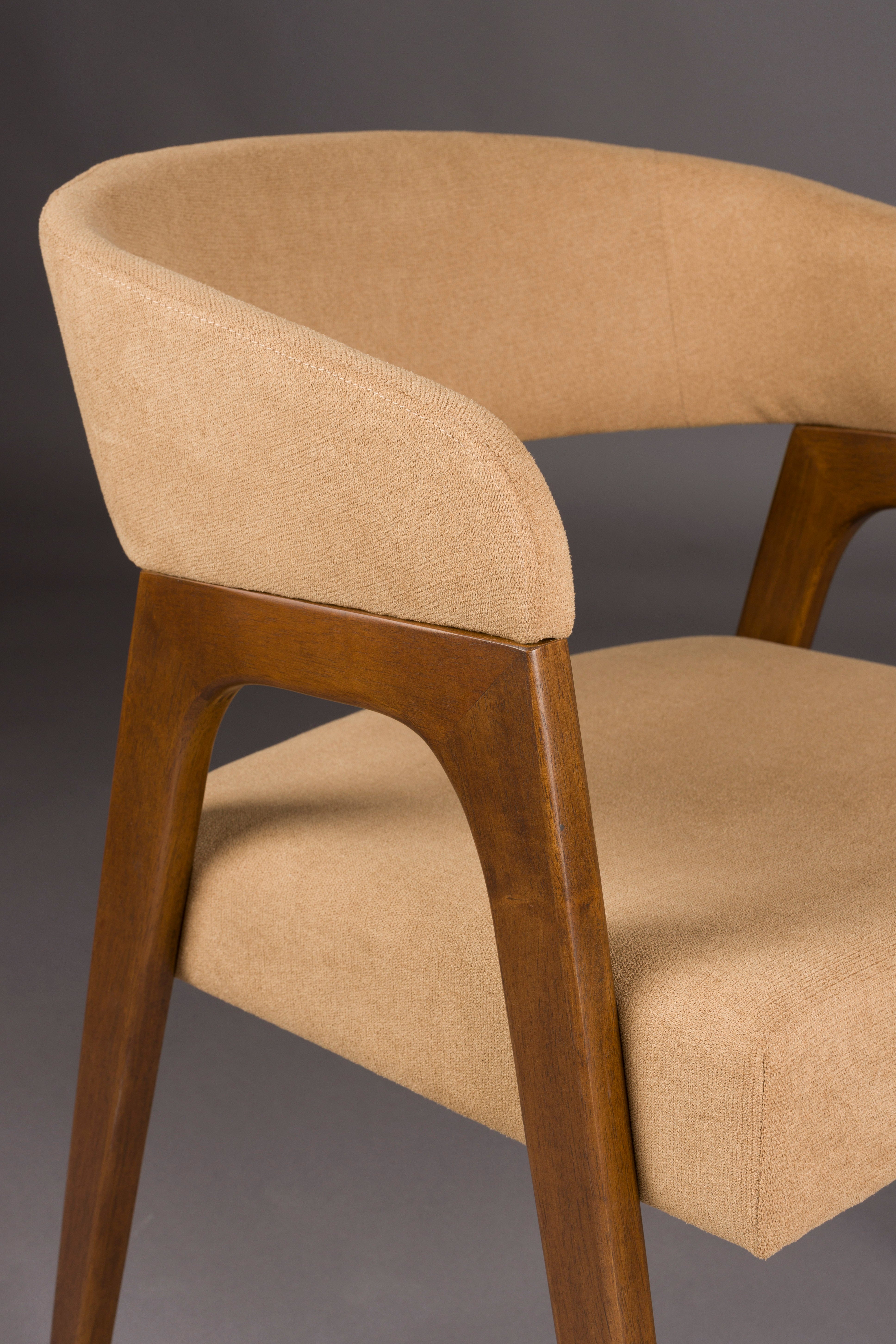 ADAMELLO chair beige with wooden base