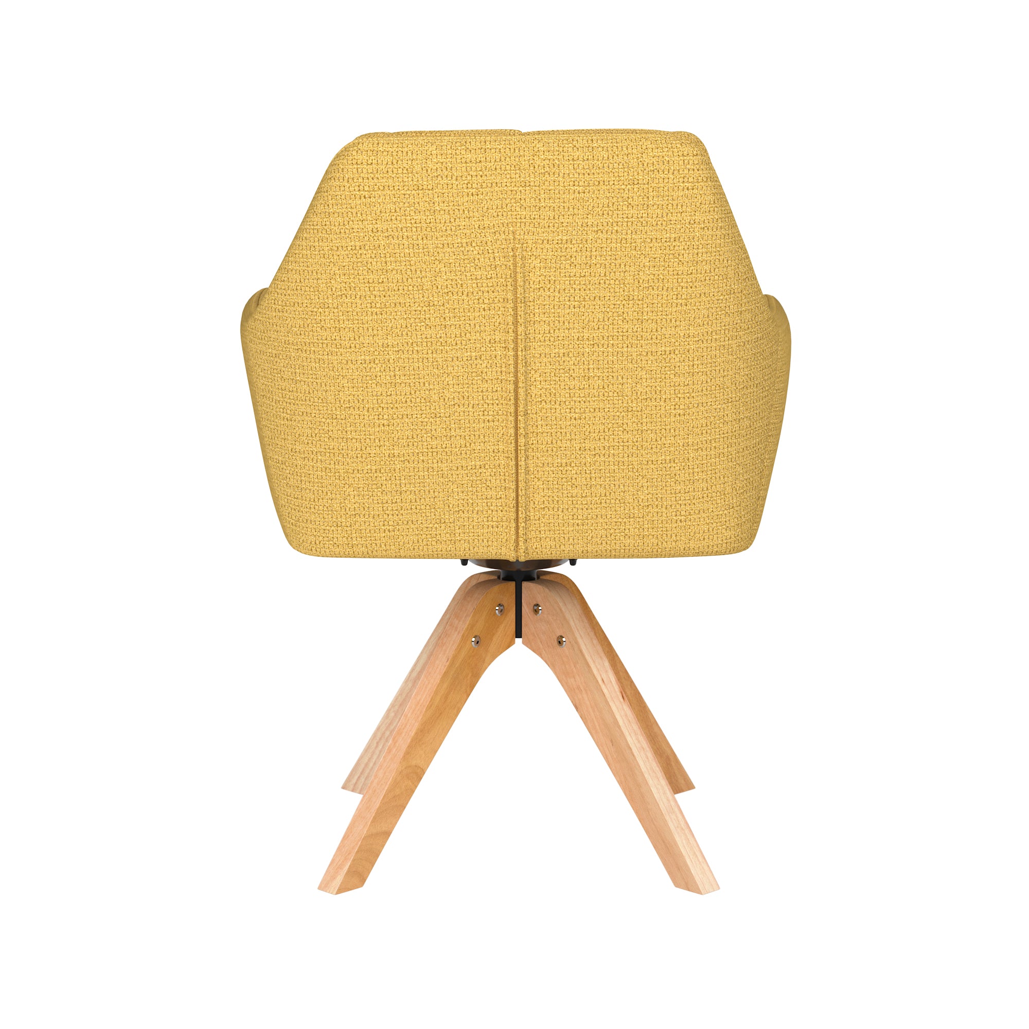 PETE swivel chair yellow with wooden base