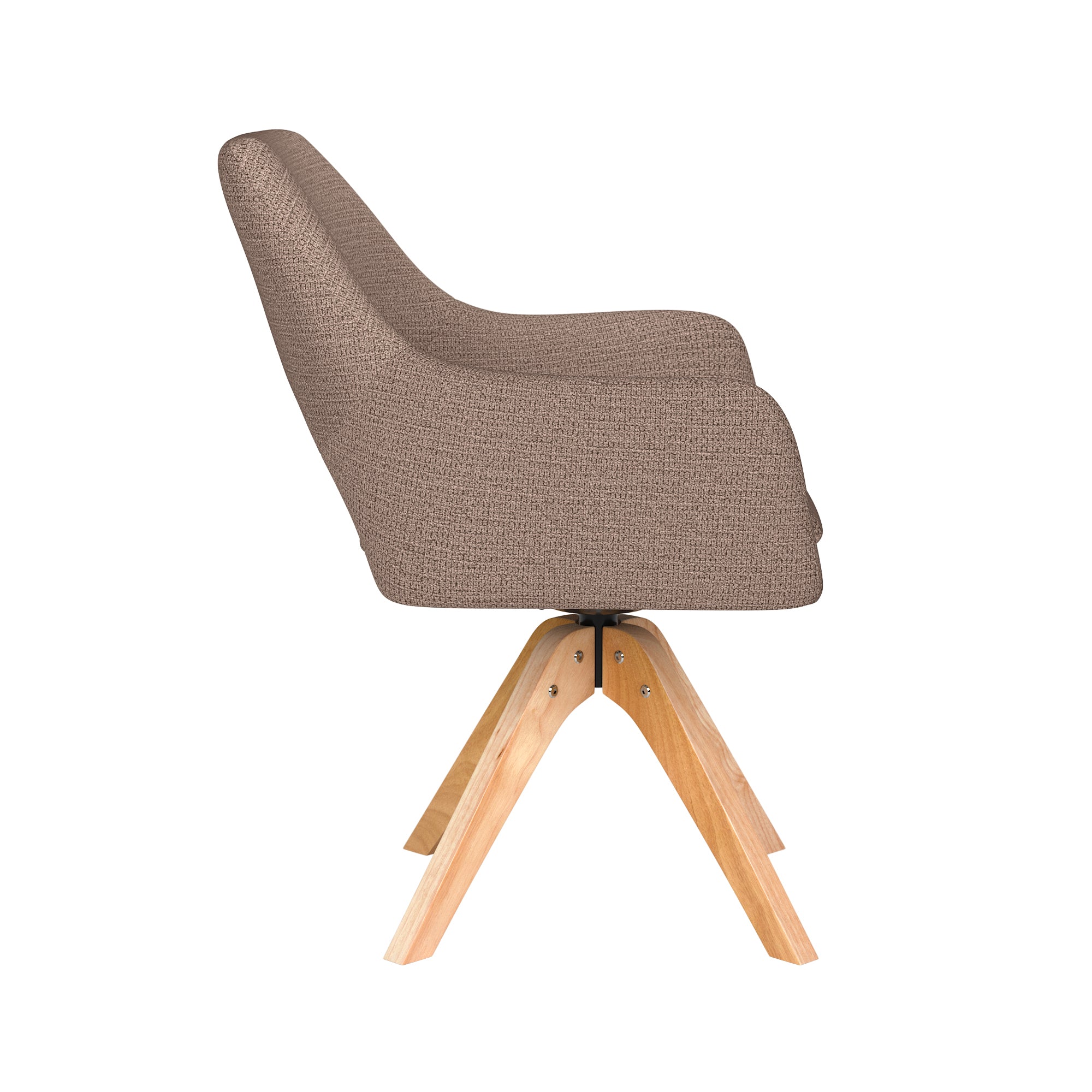 MOS taupe swivel chair with wooden base