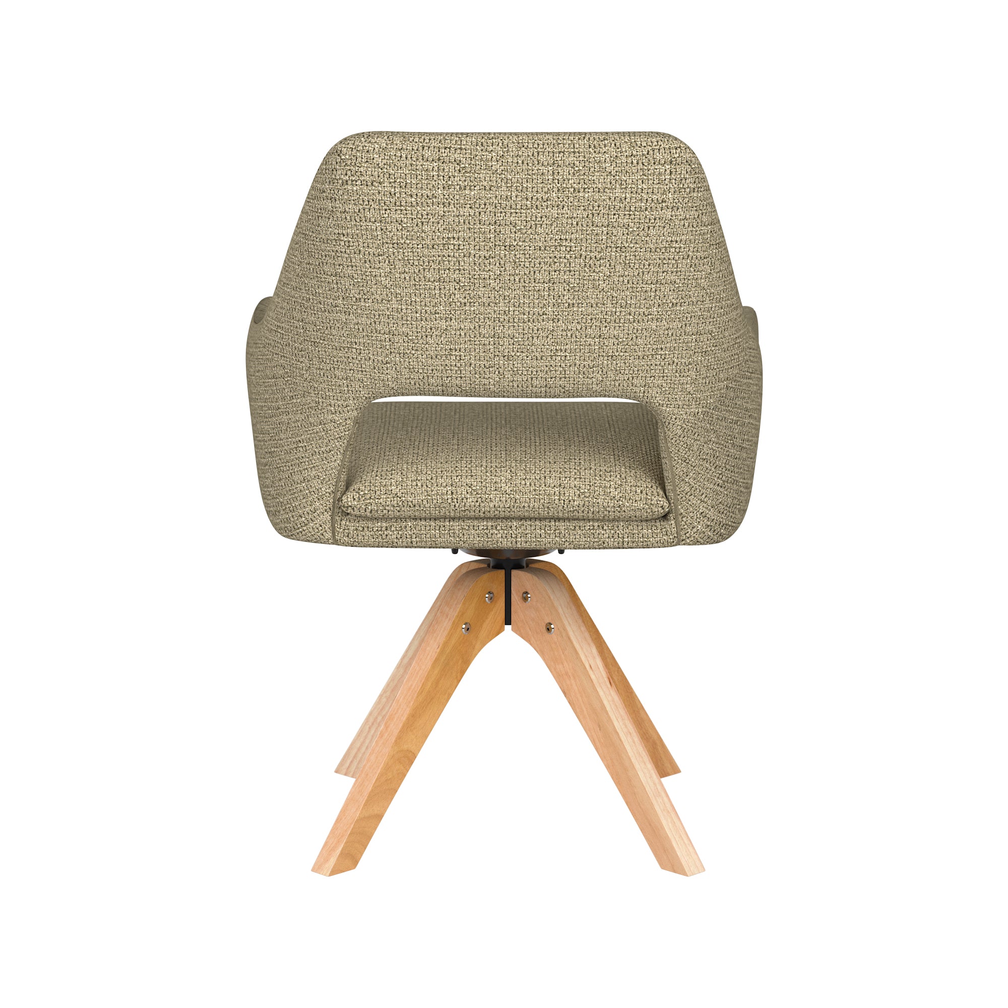 Otočné kreslo MOS zelené s drevenou základňou