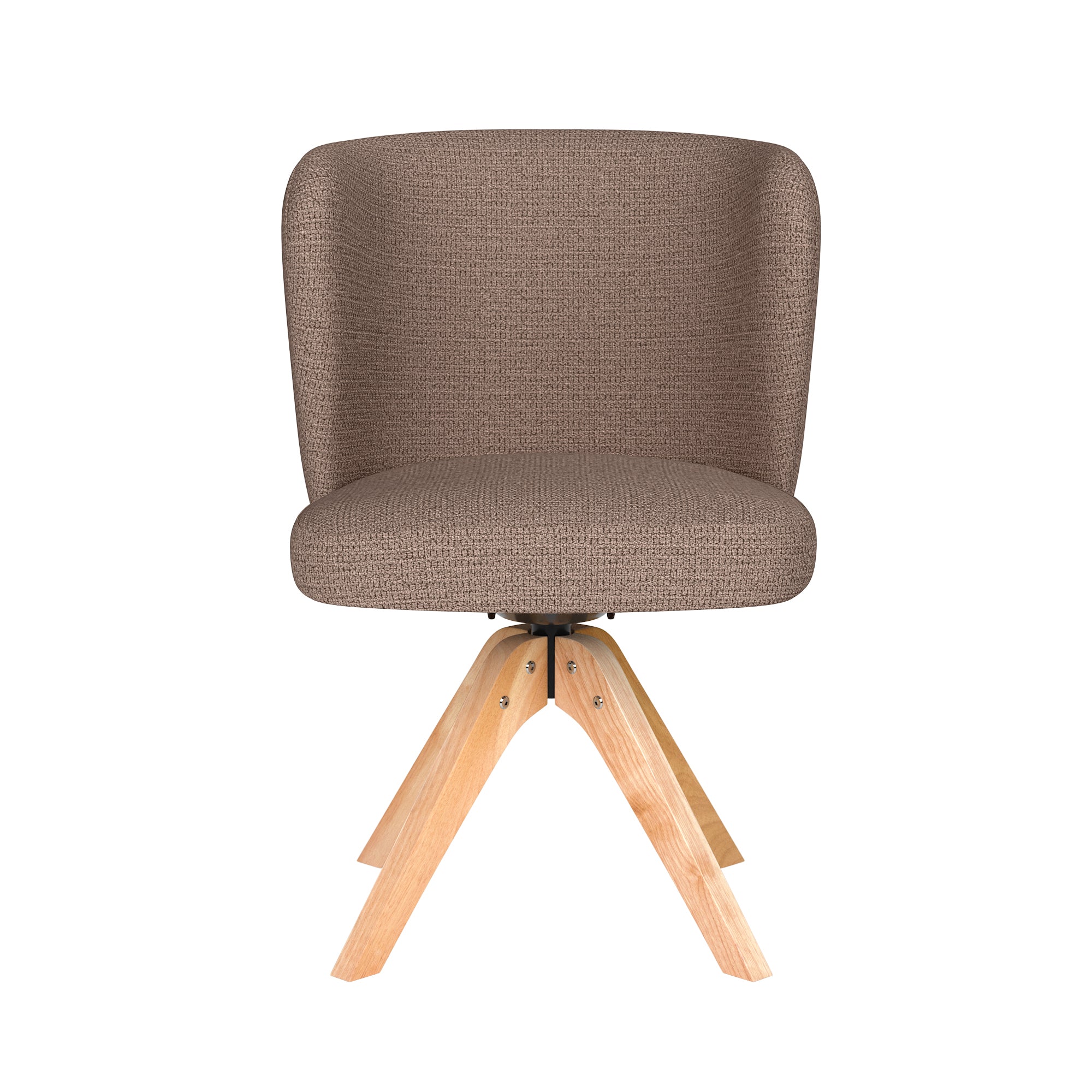 STAN taupe swivel chair with wooden base