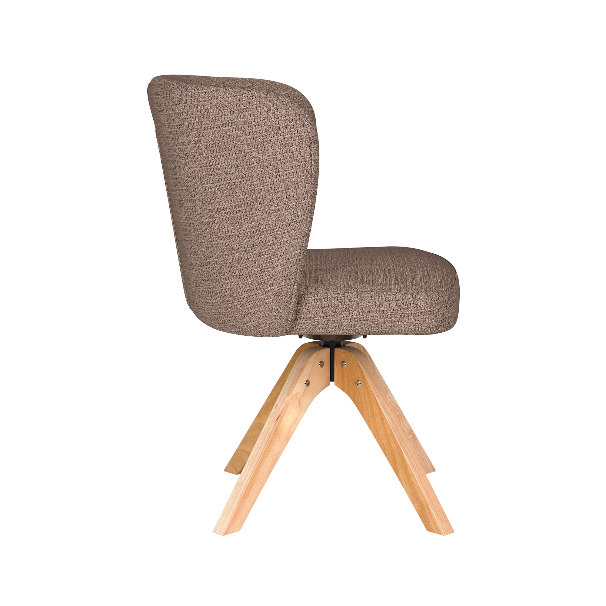 STAN taupe swivel chair with wooden base