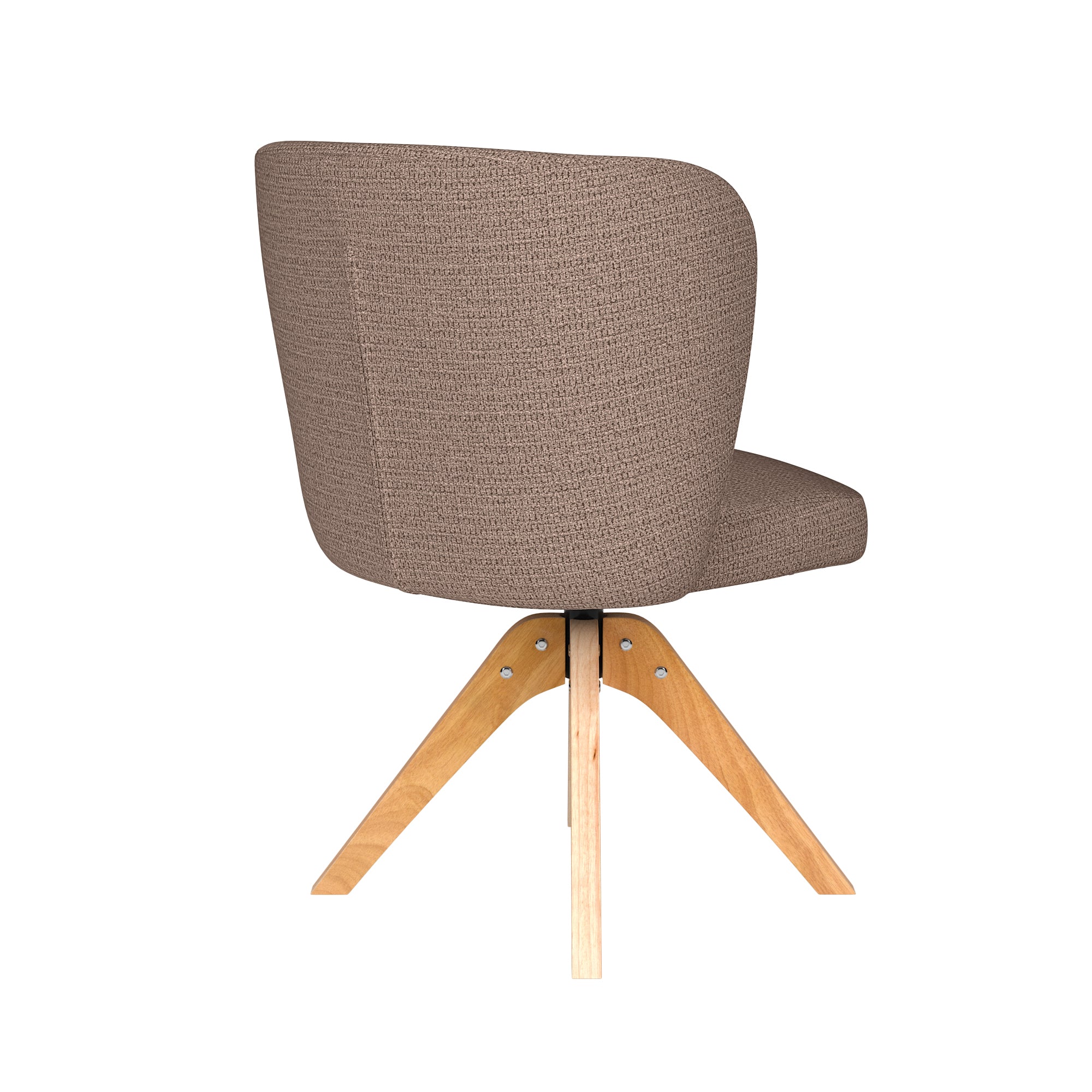 STAN taupe swivel chair with wooden base