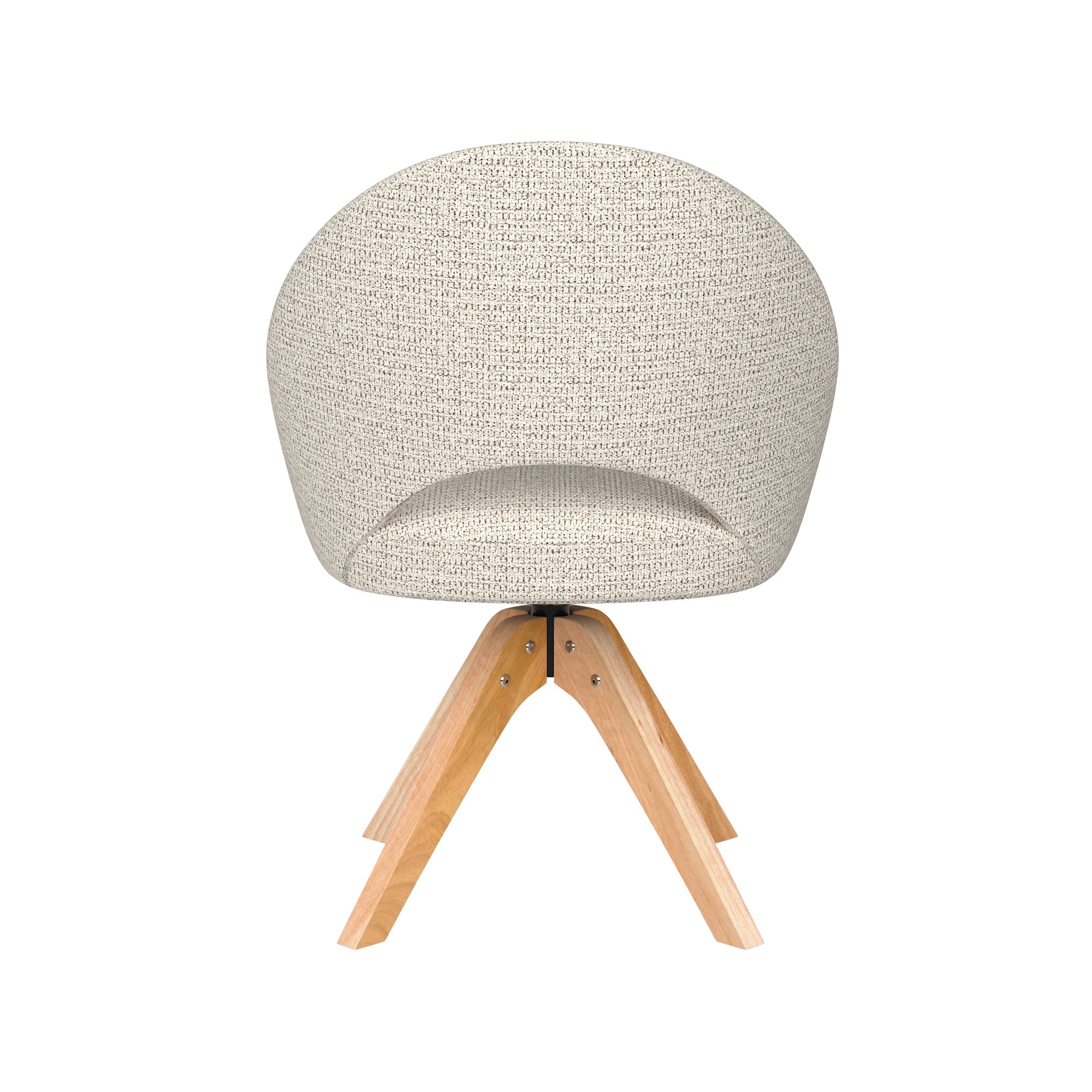 Otočné kreslo MICK svetlo béžové s drevenou základňou