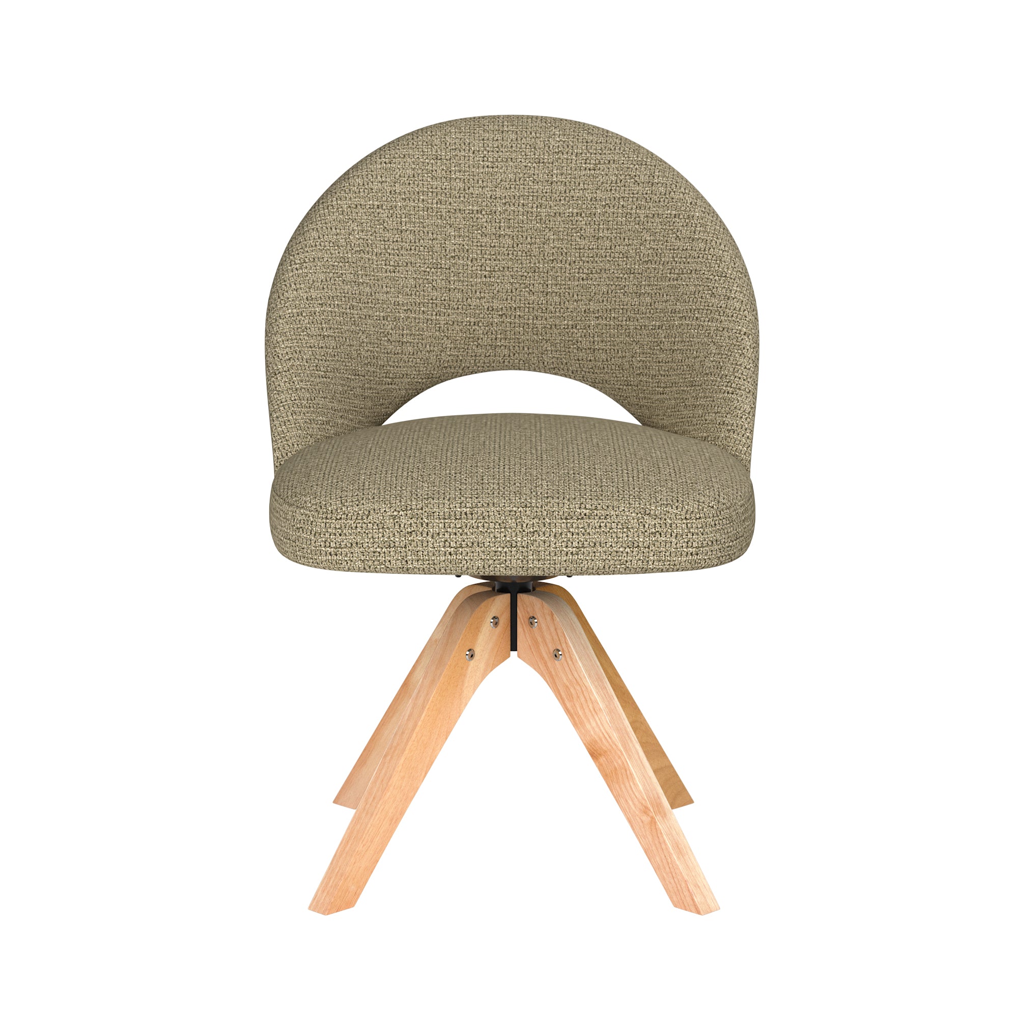 Otočné kreslo MICK zelené s drevenou základňou