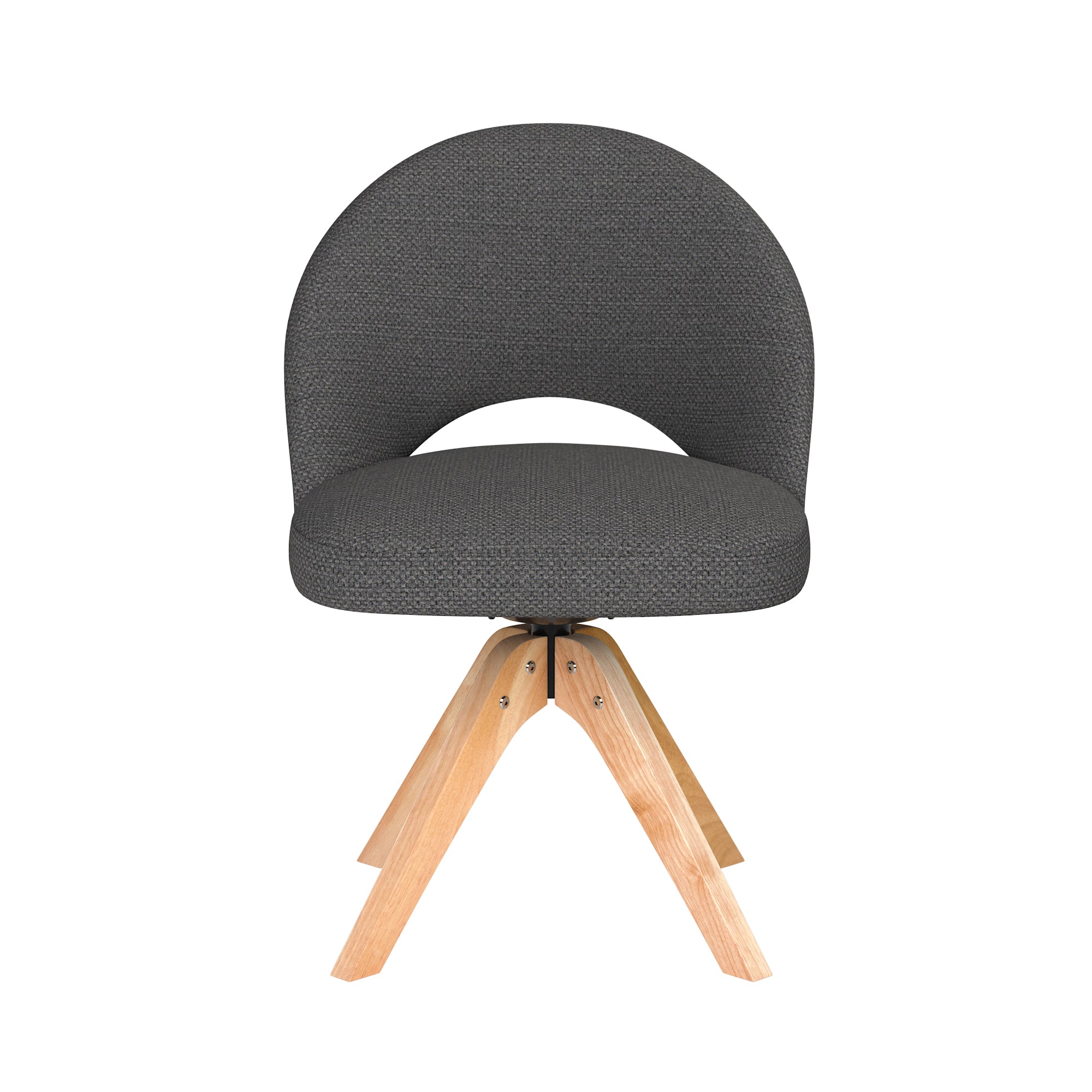 MICK swivel chair gray with wooden base