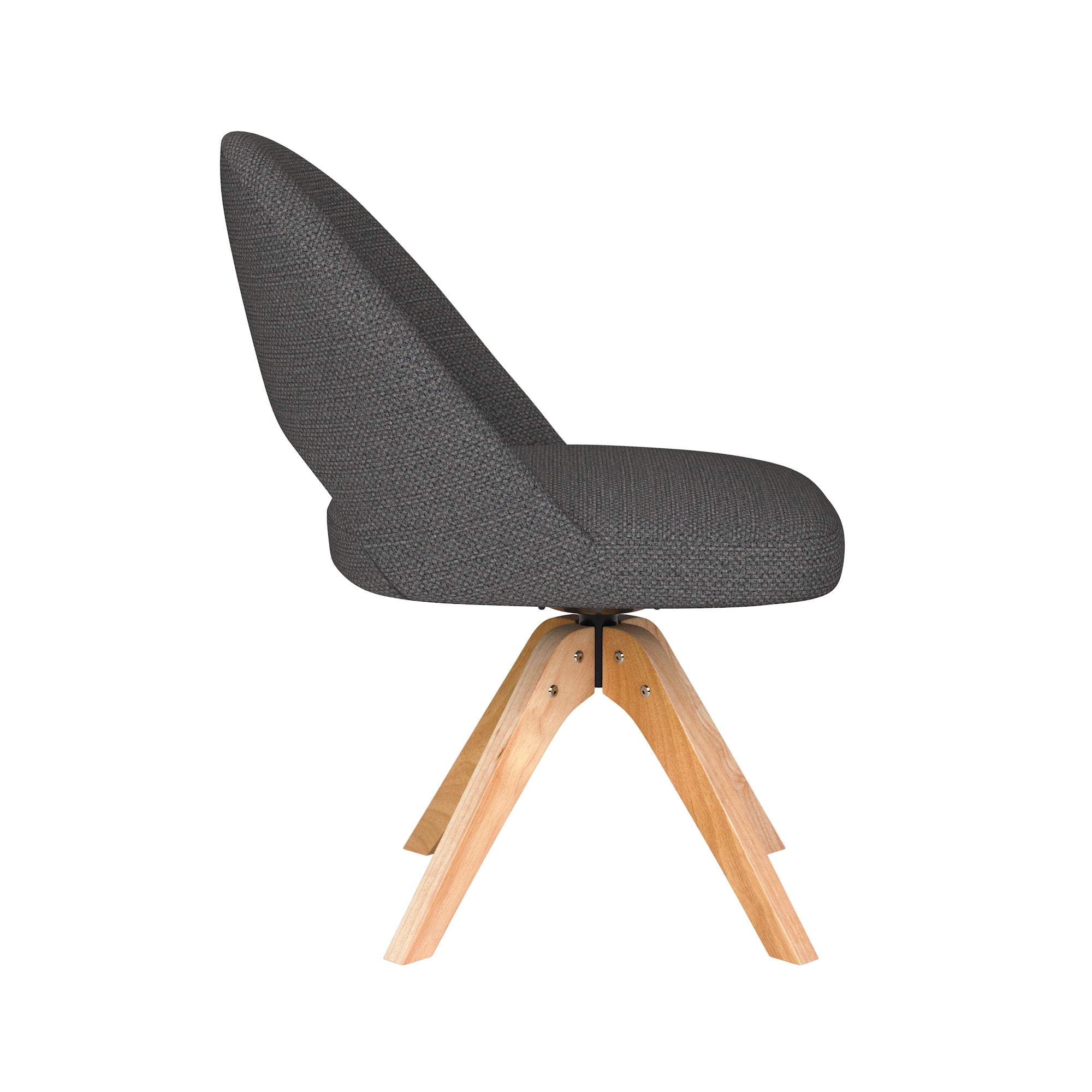 MICK swivel chair gray with wooden base