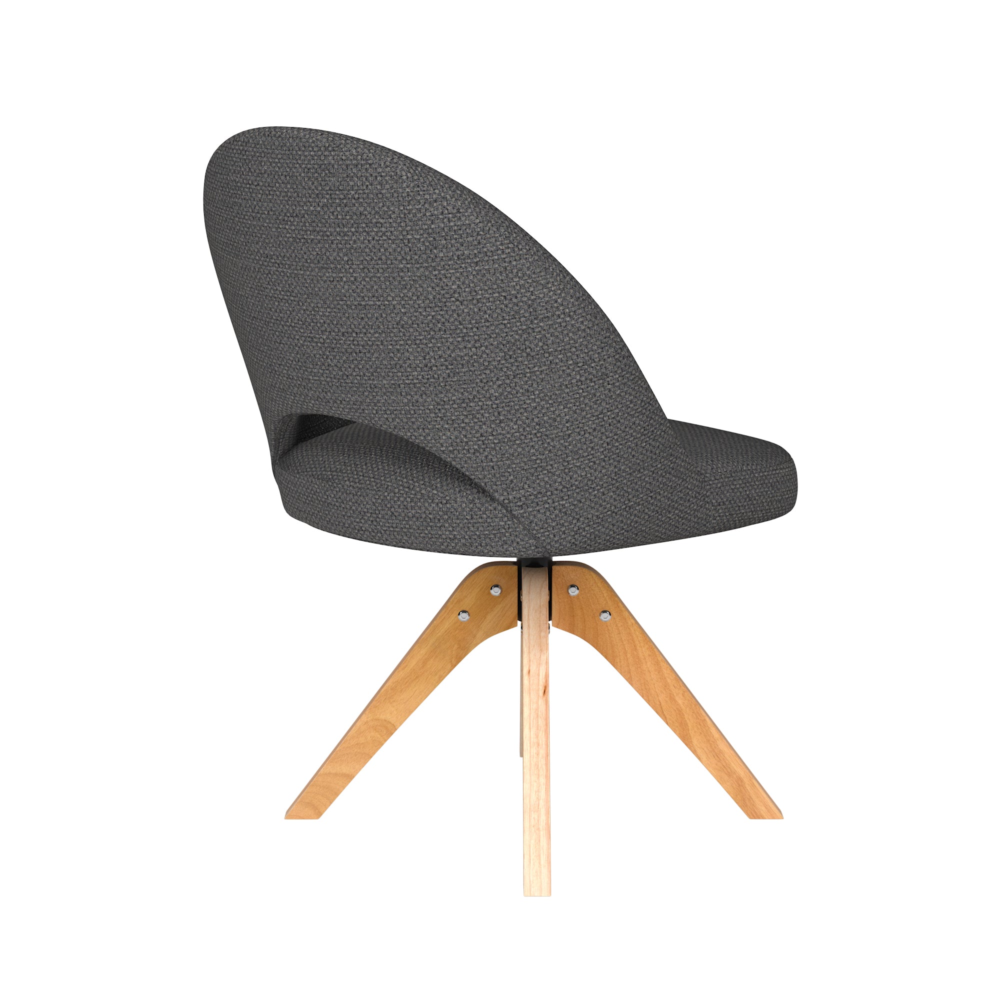 MICK swivel chair gray with wooden base