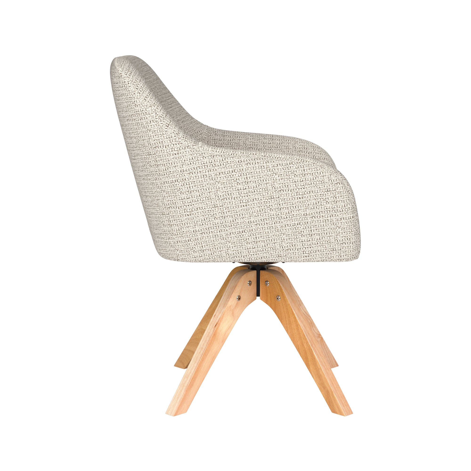 OTIS light gray swivel chair with wooden base
