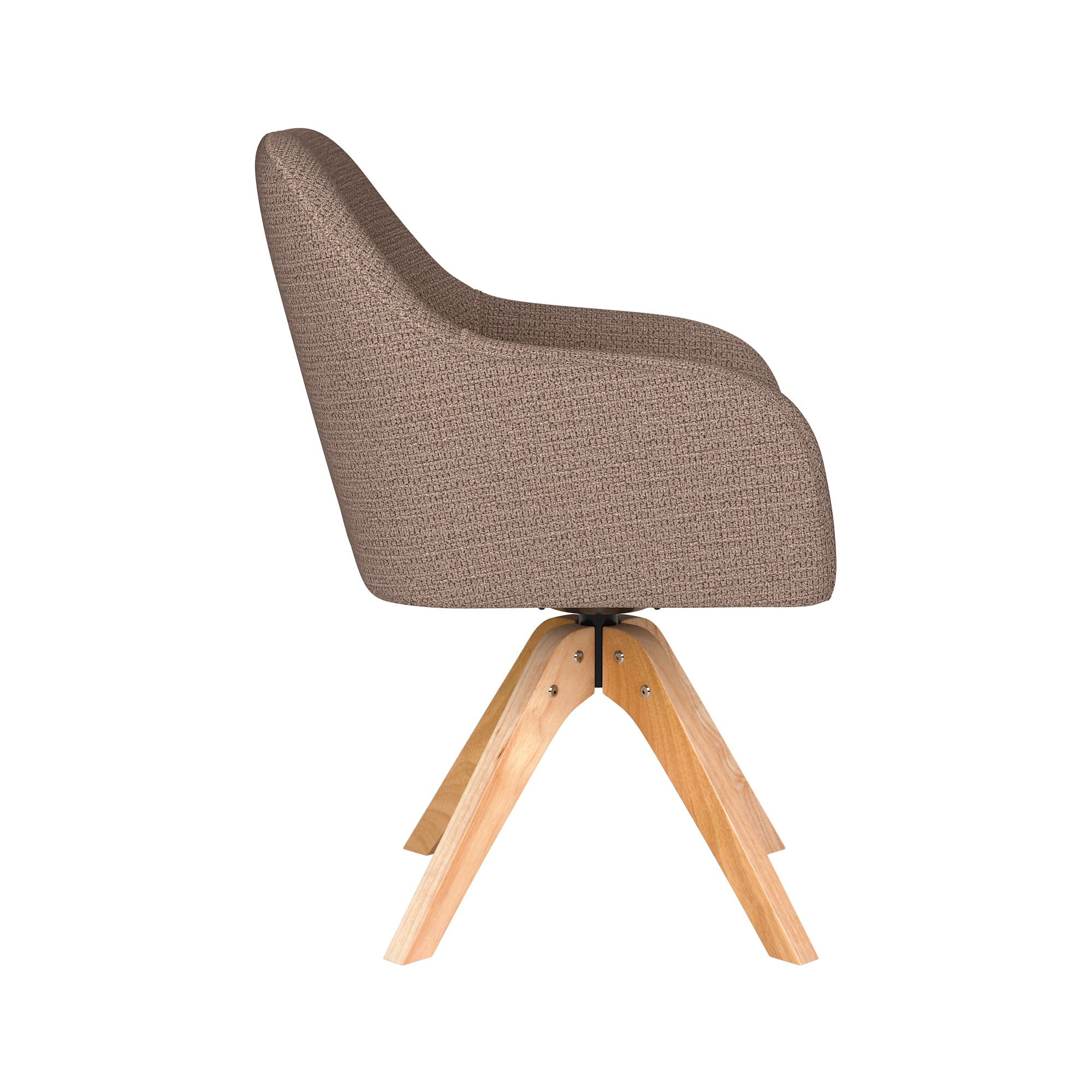 OTIS taupe swivel chair with wooden base