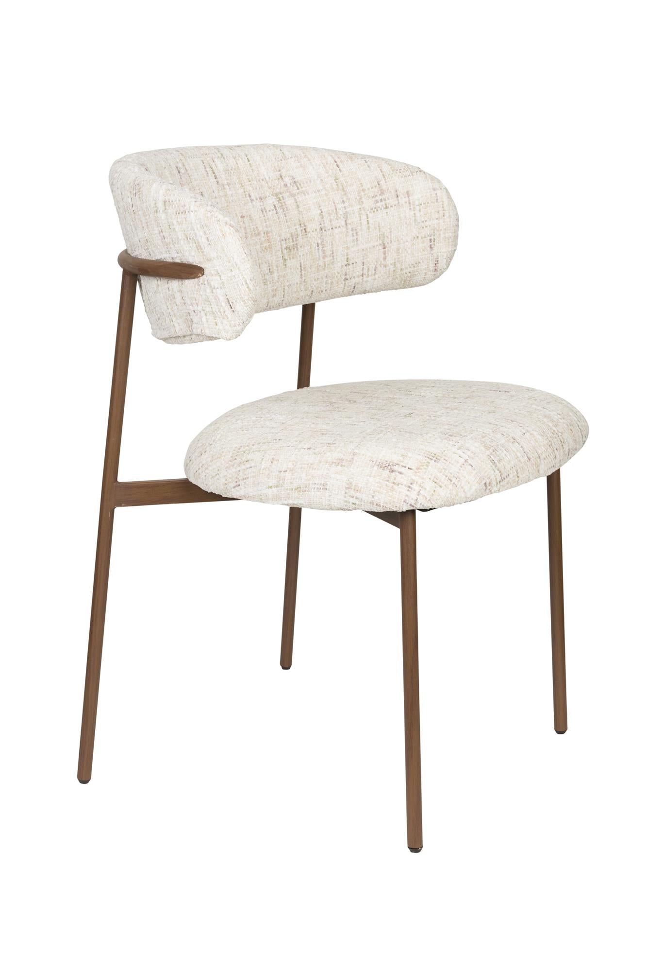 Stolička CLAES biela s hnedým podstavcom