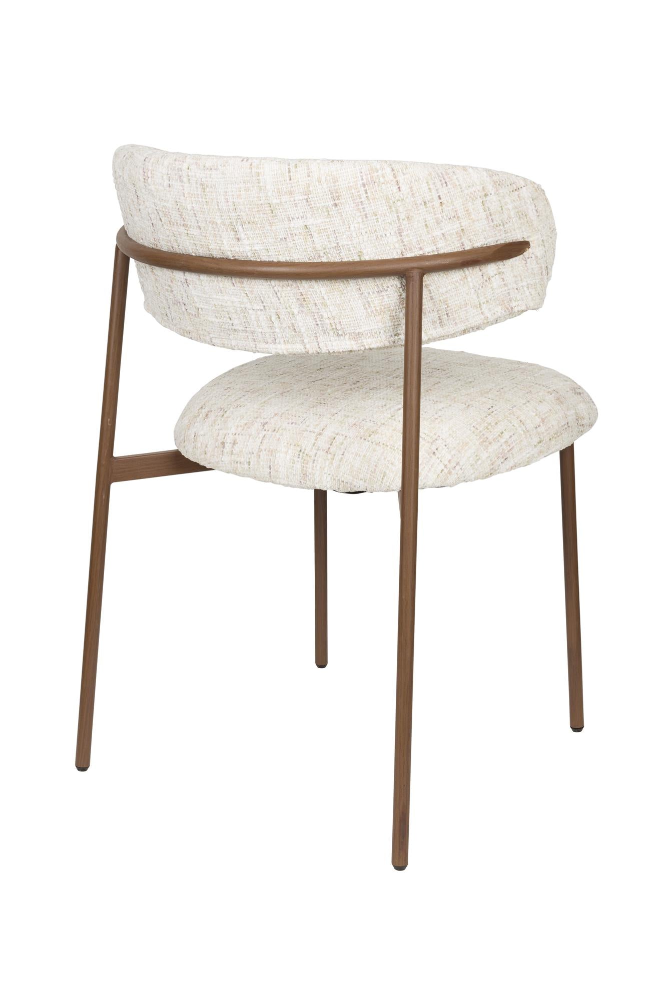 Stolička CLAES biela s hnedým podstavcom