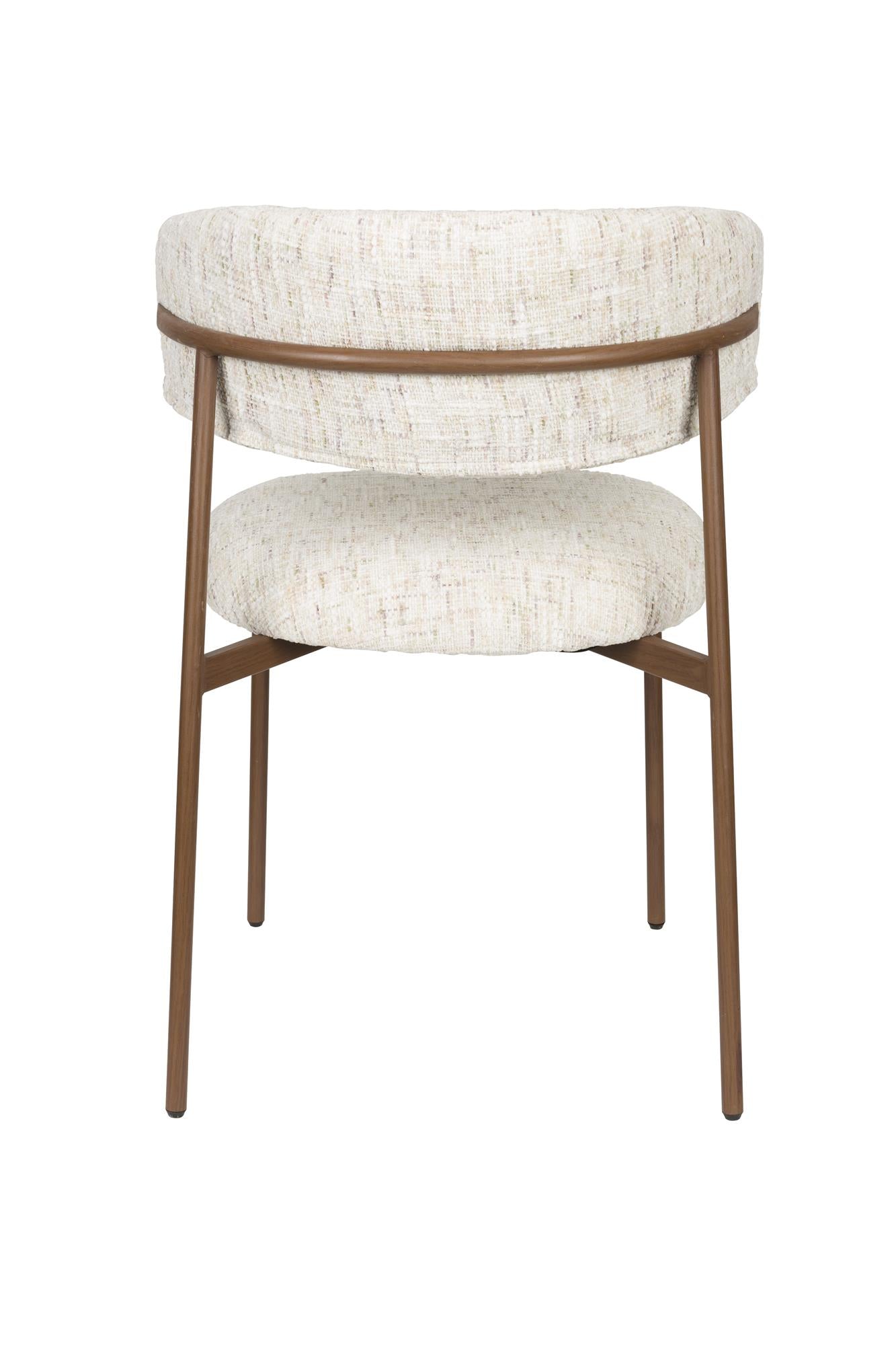 Stolička CLAES biela s hnedým podstavcom