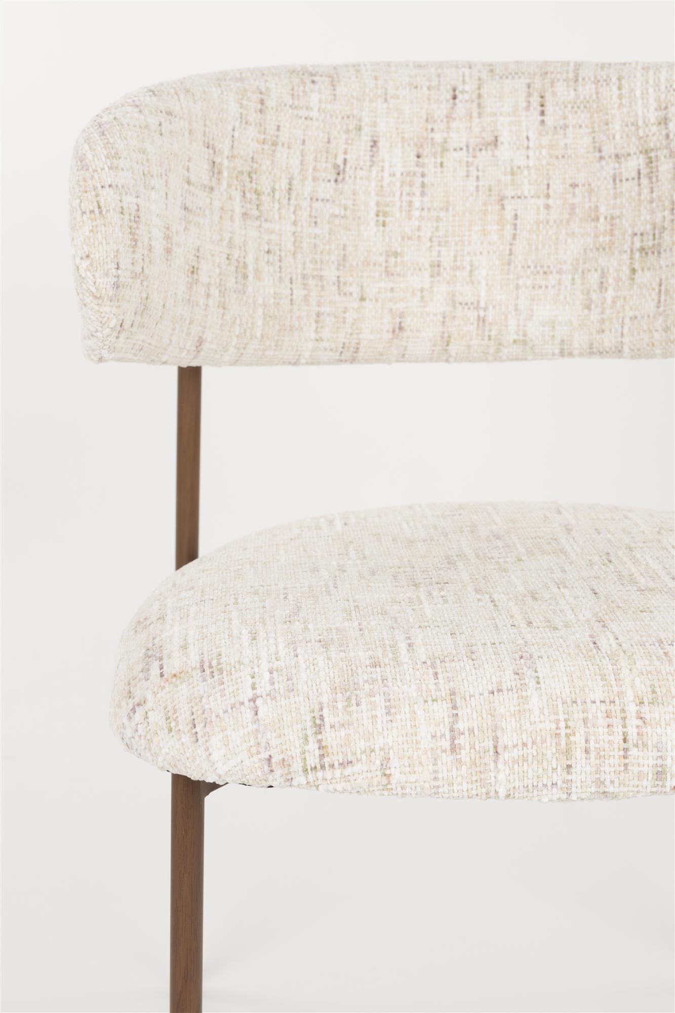 Stolička CLAES biela s hnedým podstavcom