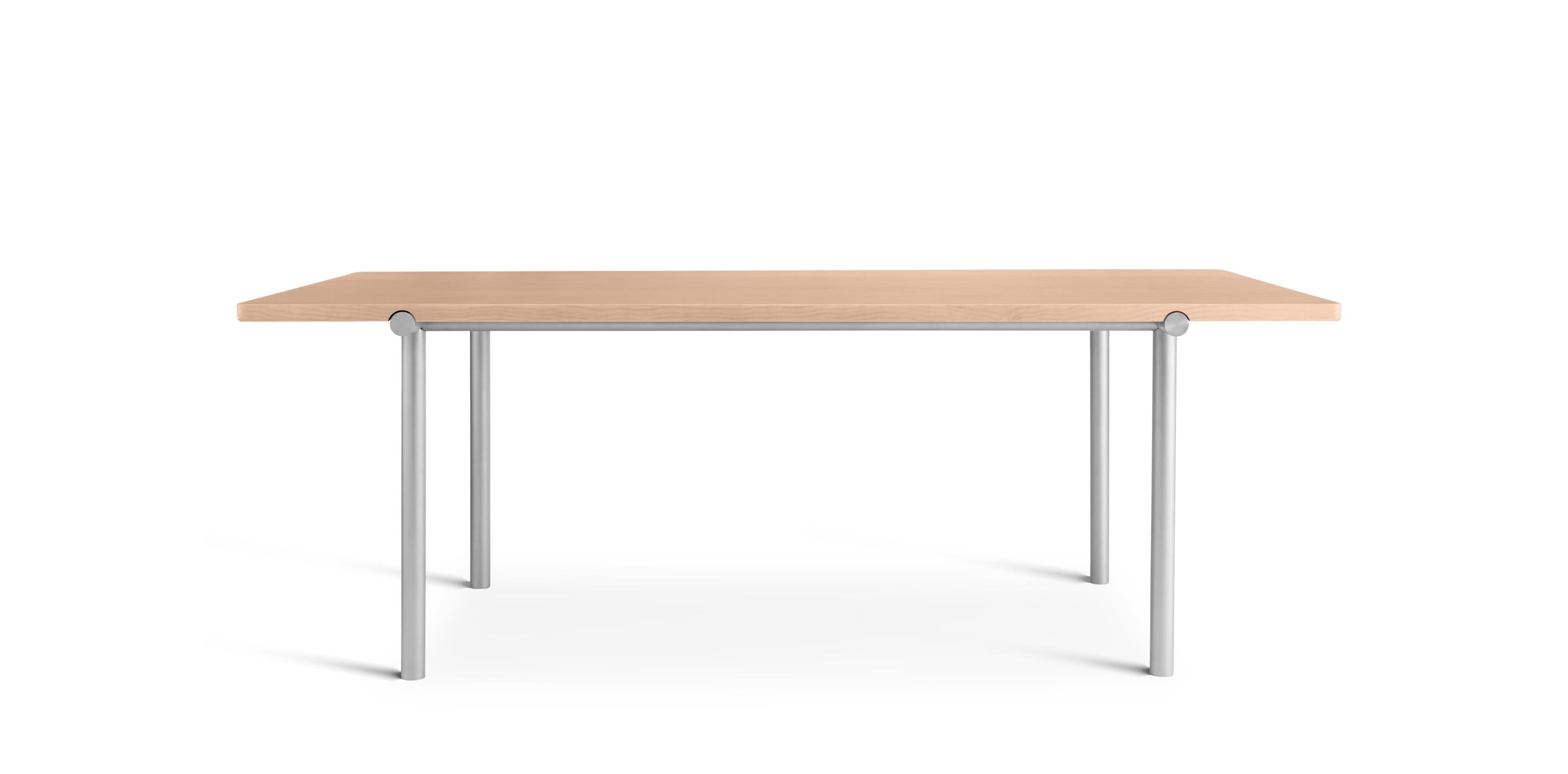 Stół TUBBY TUBE brązowy z aluminiową podstawą