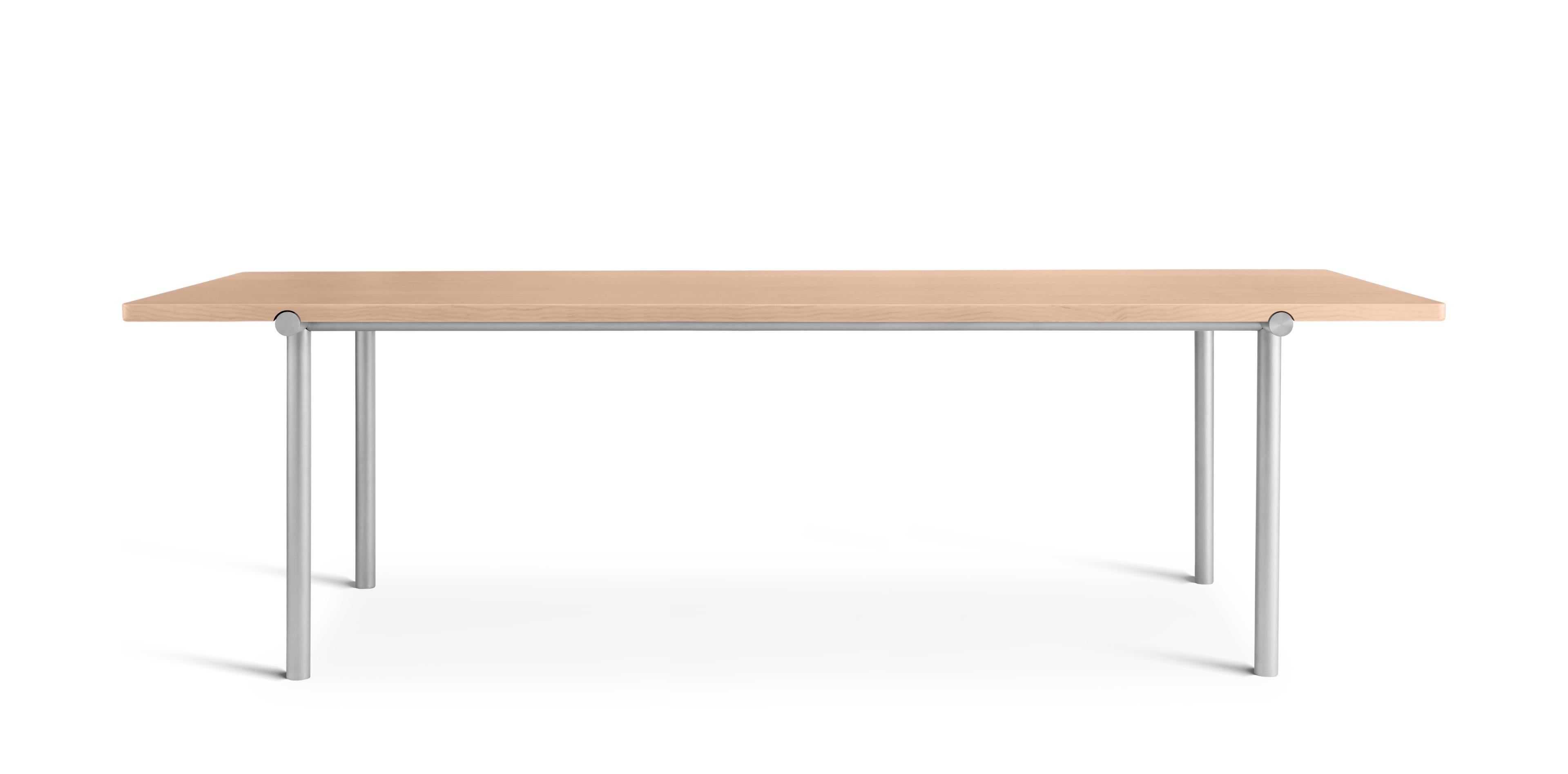 Stół TUBBY TUBE brązowy z aluminiową podstawą