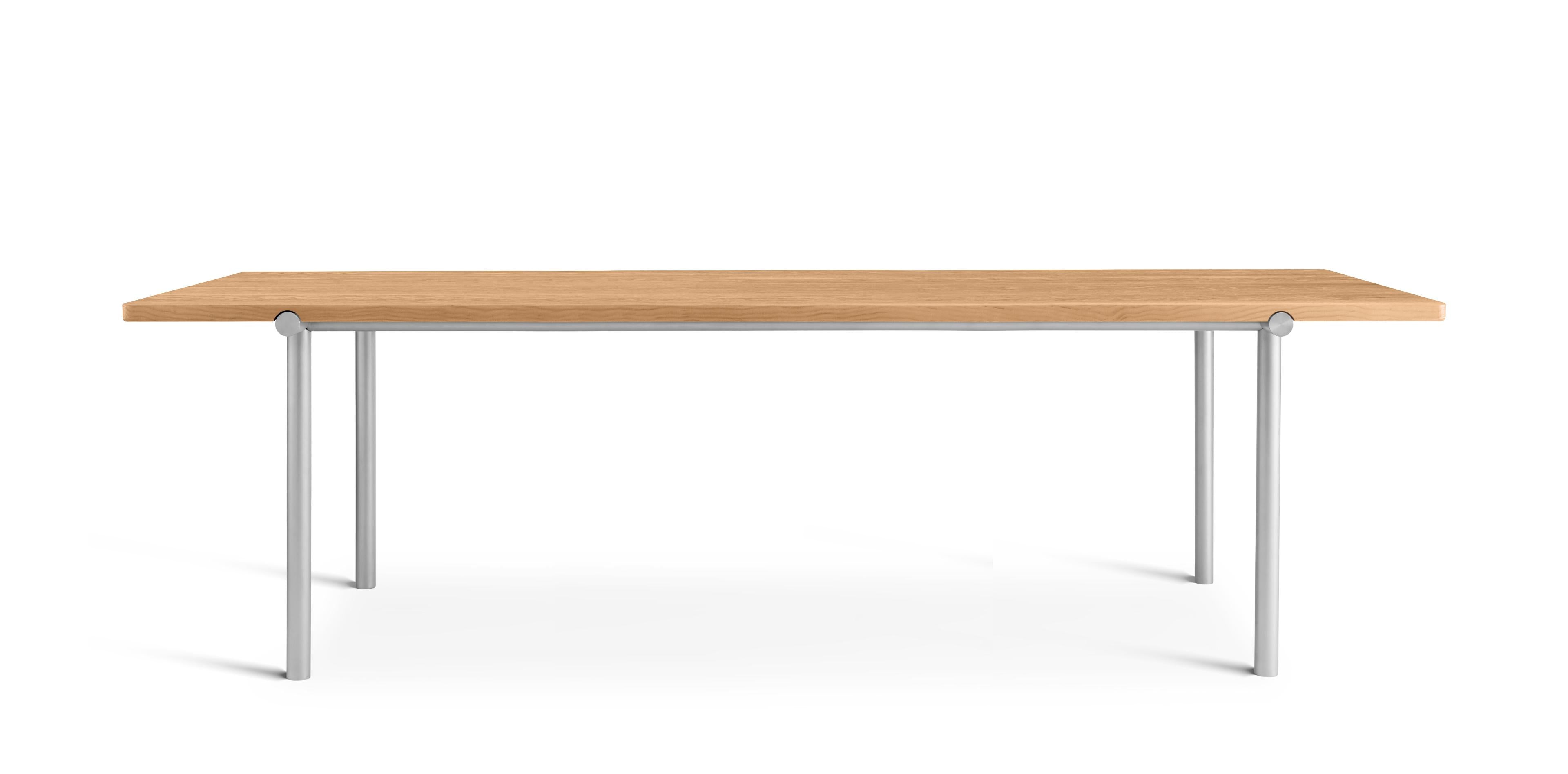Stół TUBBY TUBE dąb z aluminiową podstawą
