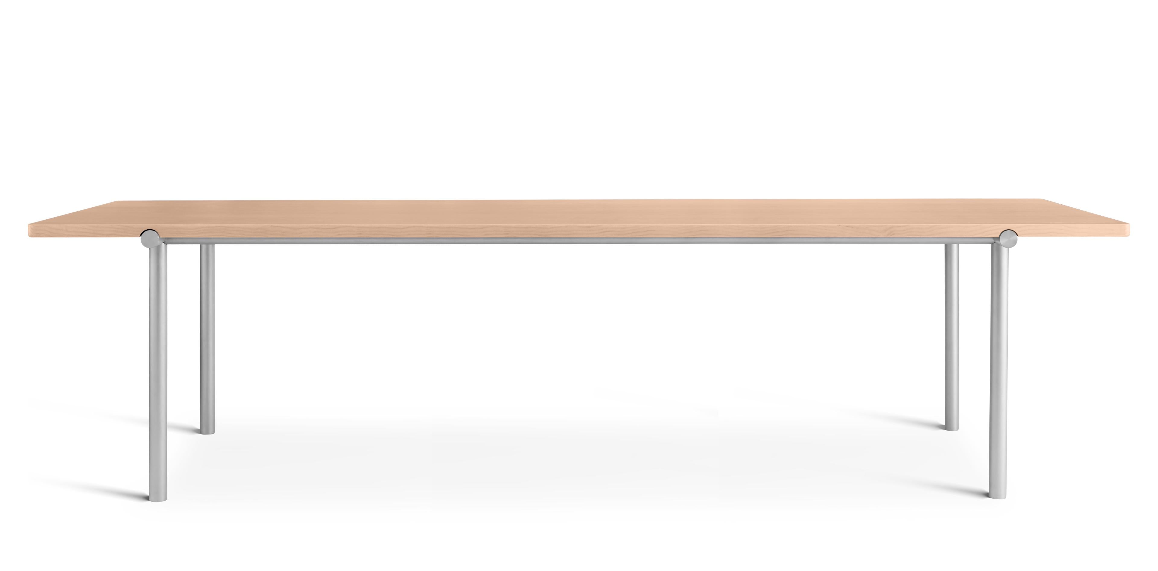 Stół TUBBY TUBE brązowy z aluminiową podstawą