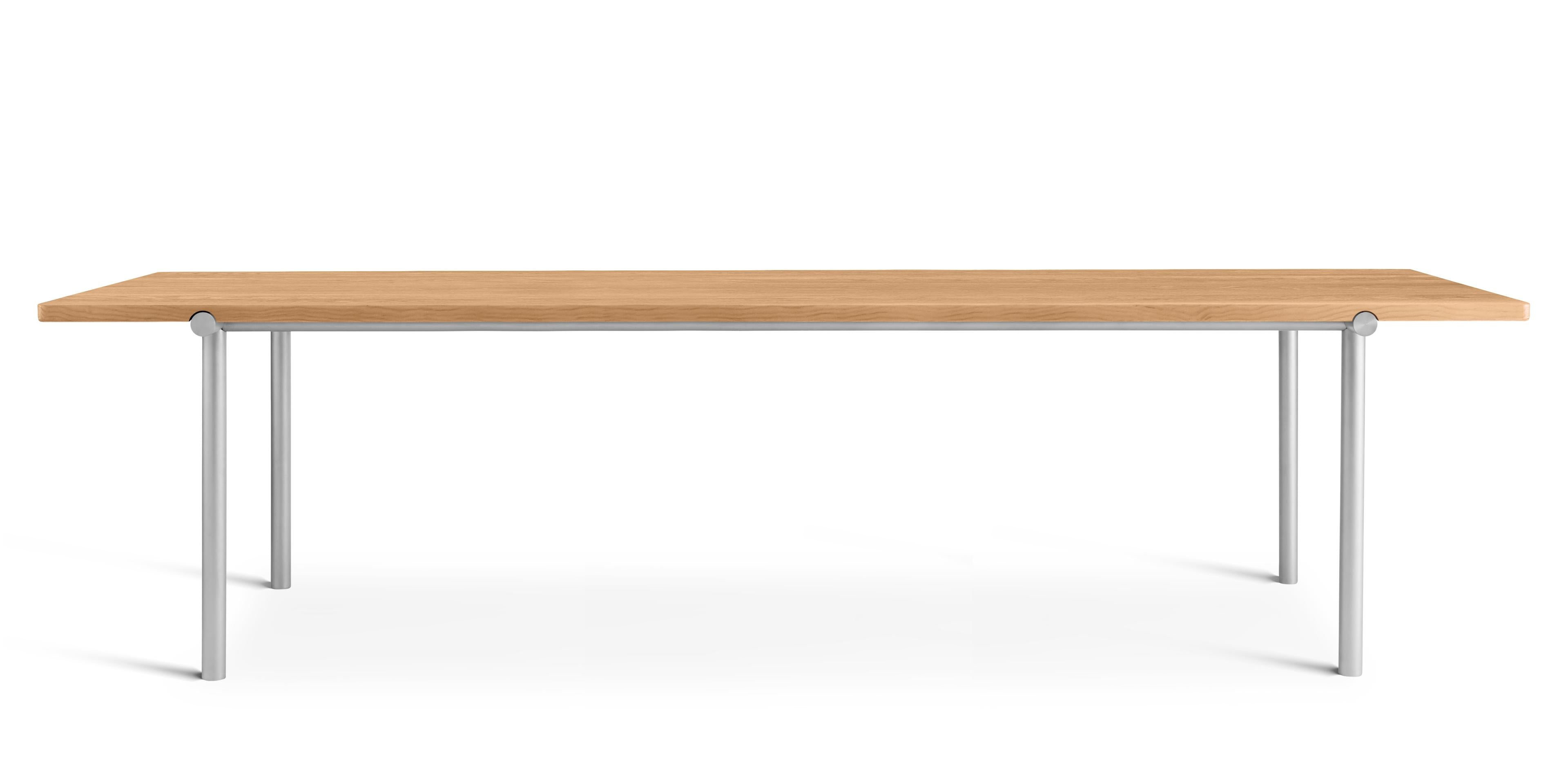 Stół TUBBY TUBE dąb z aluminiową podstawą