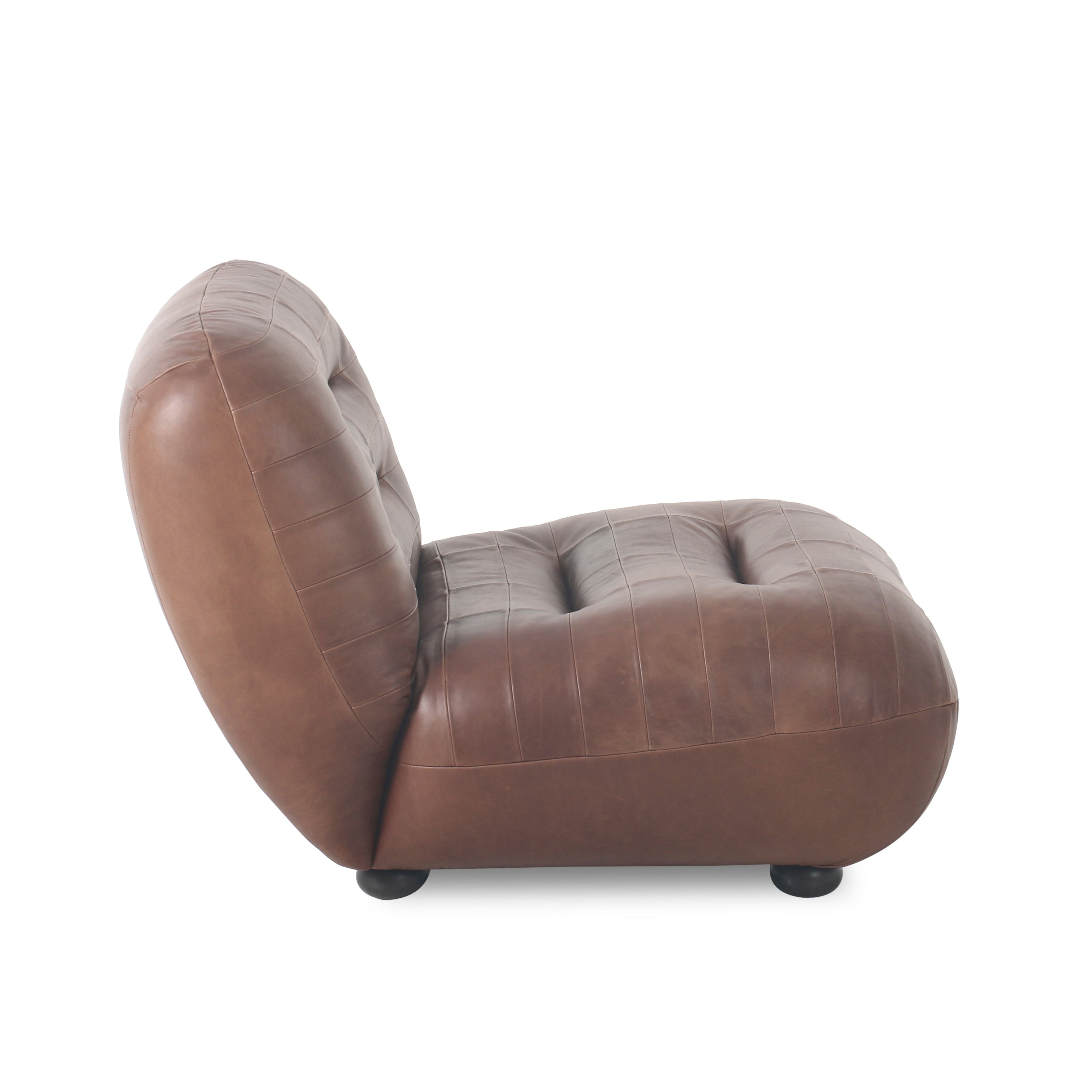 WYATT WAX Armchair Chocolate Leather